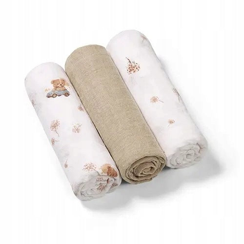 Muslin Diapers Thick Crocheted Diapers 100% Cotton 3 Pack Babyono Kind bamboo