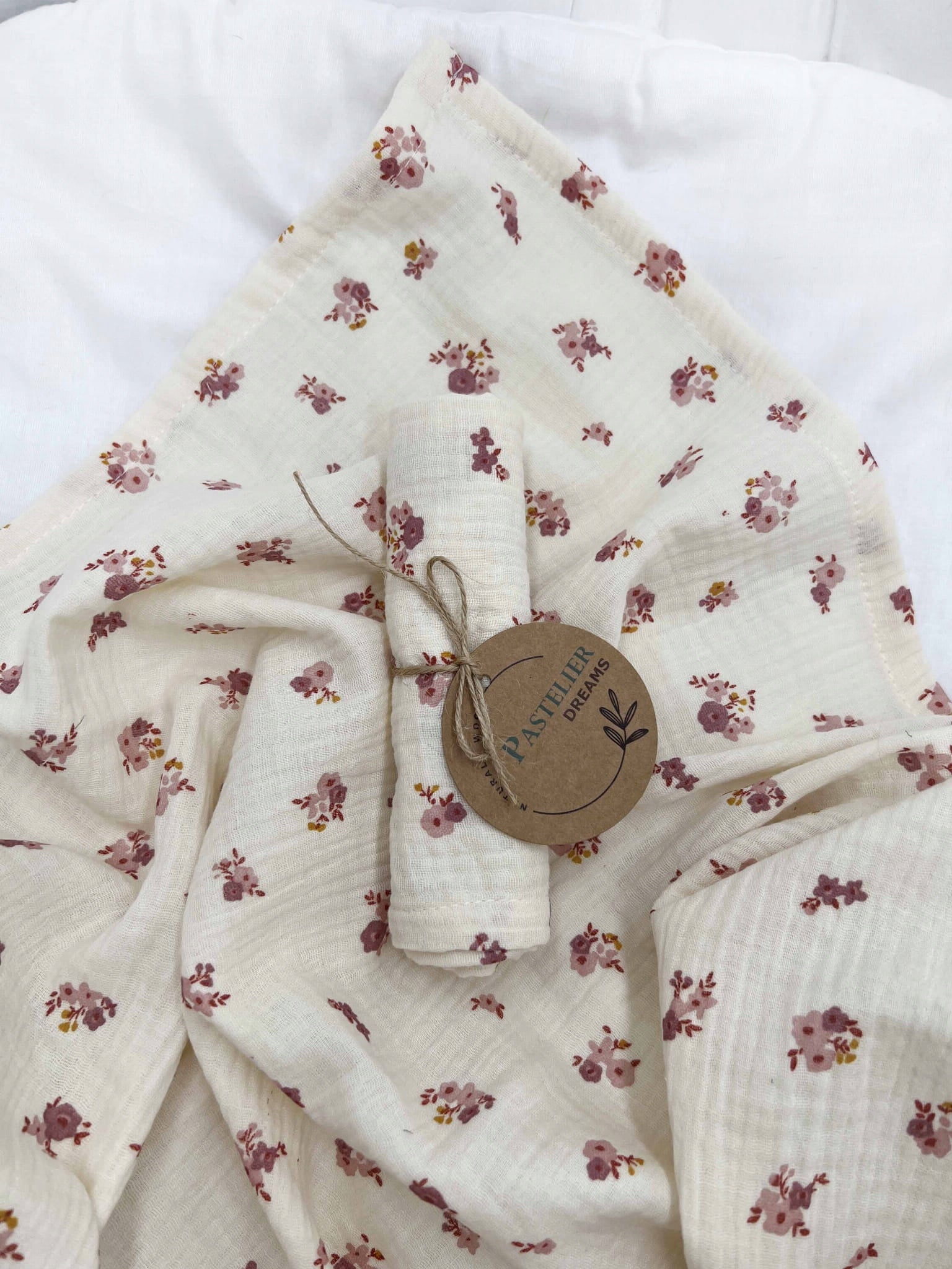 Muslin diaper downpour 30x30 "Heather blossom" Pastelier Dreams