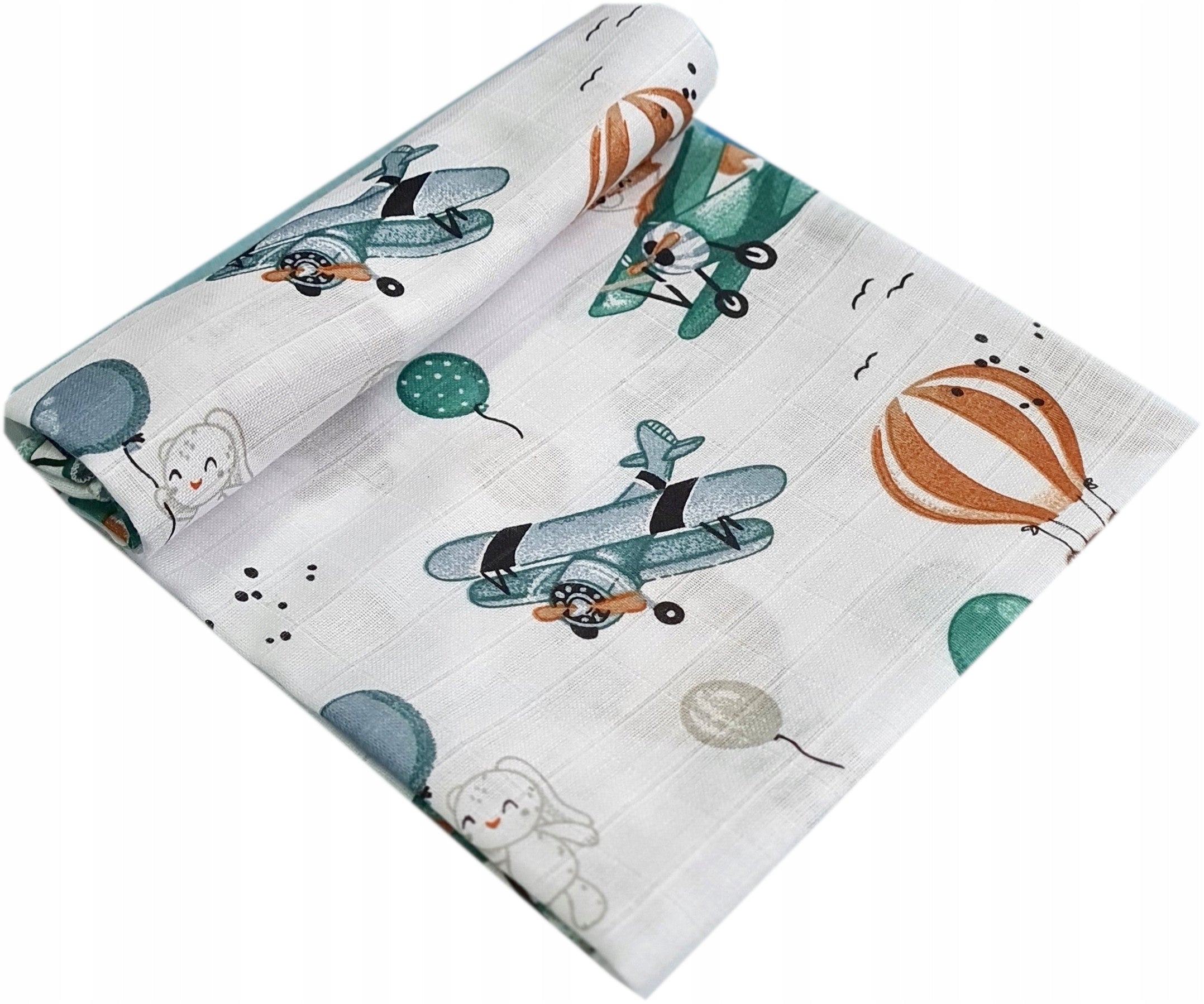 Muslin diaper with patterns 70x70 cm AVIONAUCI