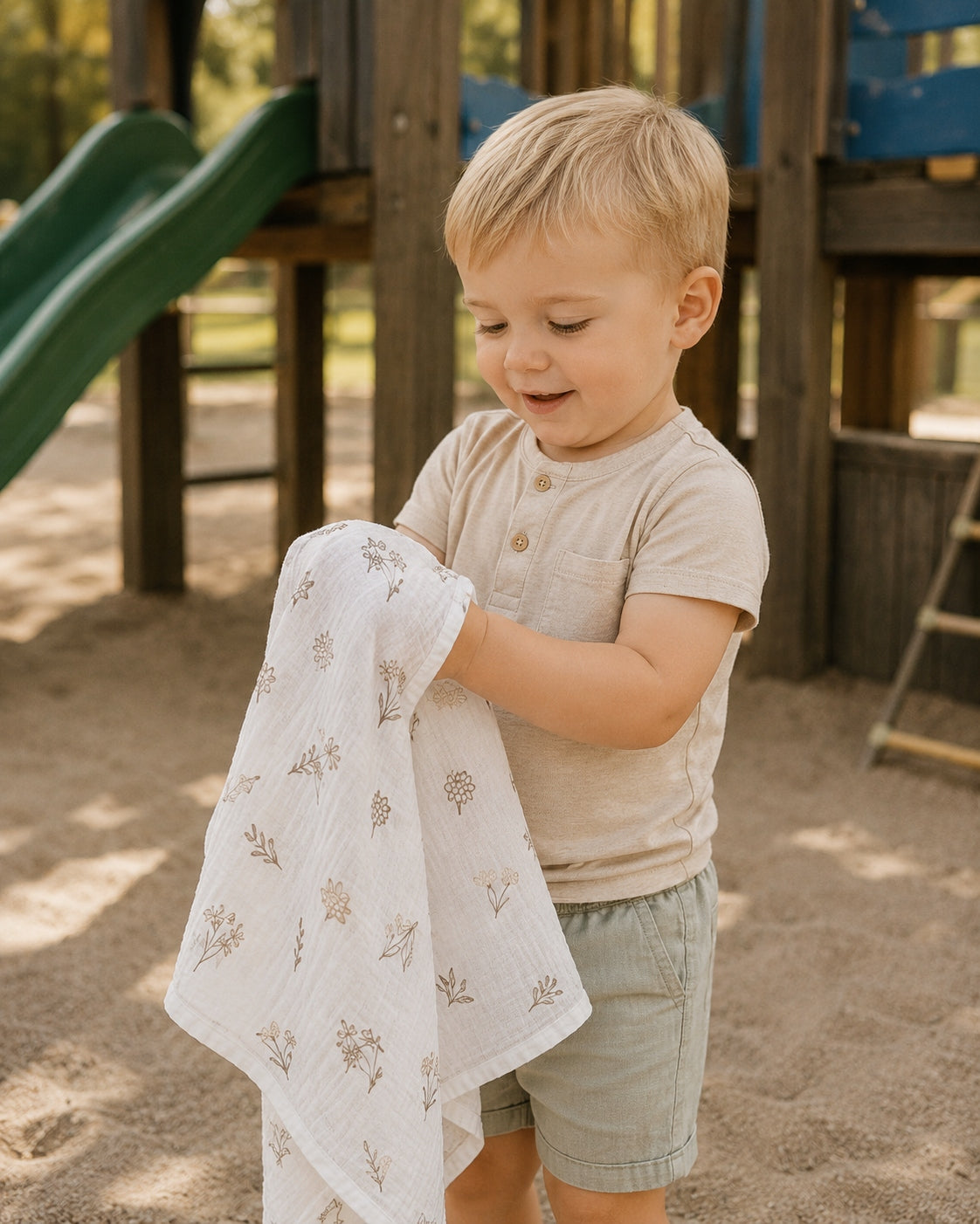 Muslin diapers 2pcs 60x60, set– boho flowers, beige, cotton Manufacturer code PM-KPL2x60x60