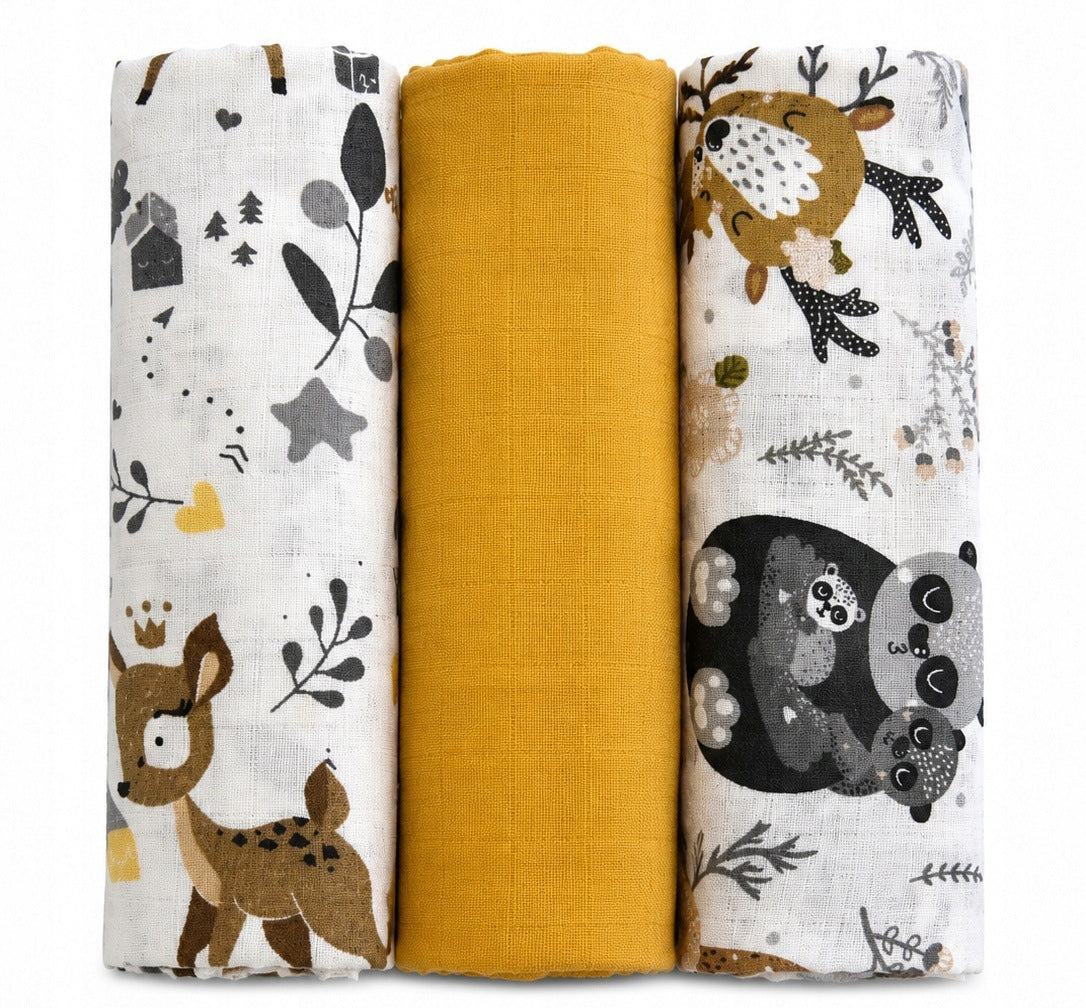 Muslin diapers 3 pcs PREMIUM DIAPERS 60x80cm POLISH PRODUCT - 2026