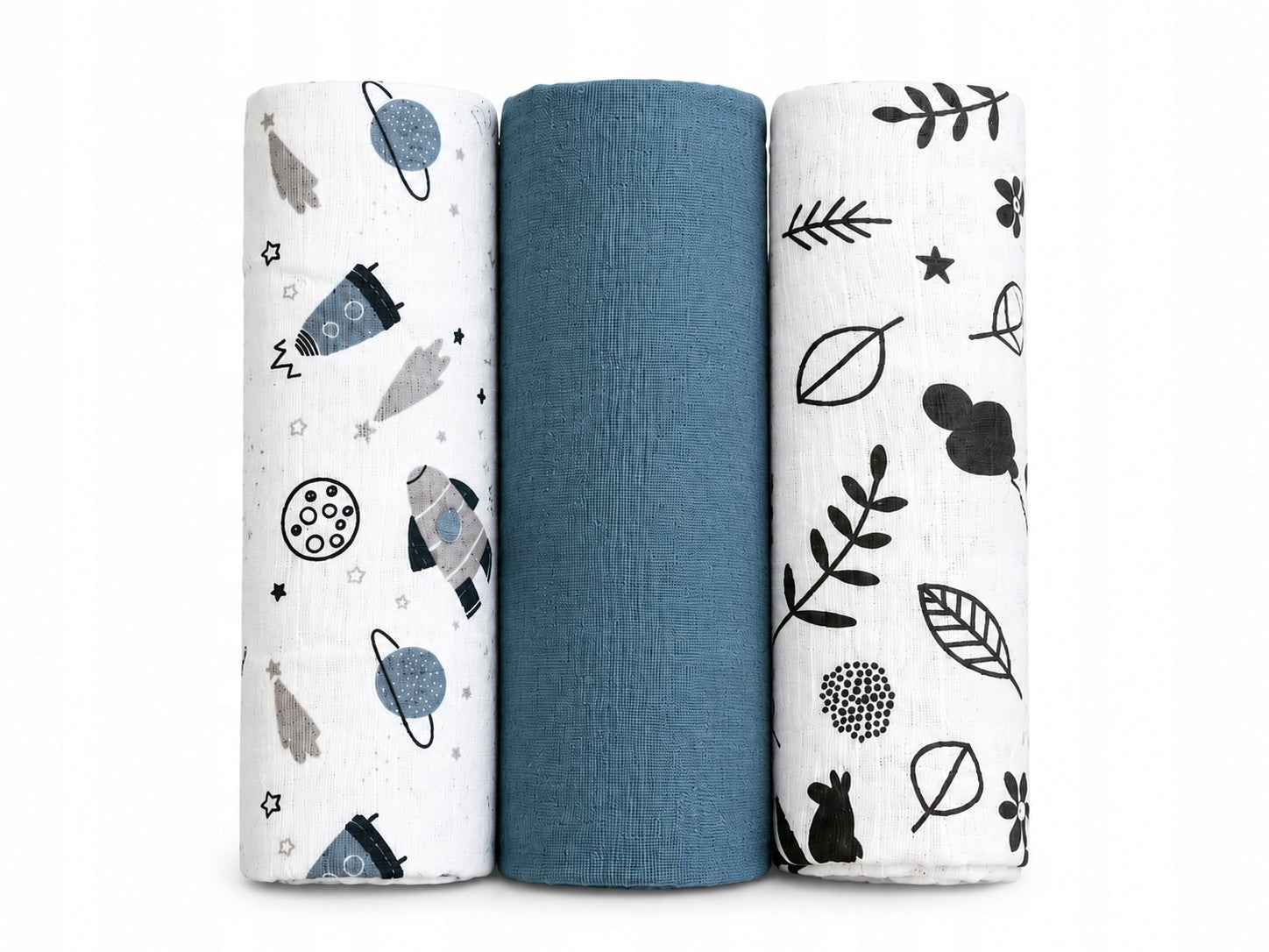 Muslin diapers 3 pcs PREMIUM DIAPERS 60x80cm POLISH PRODUCT - 2064