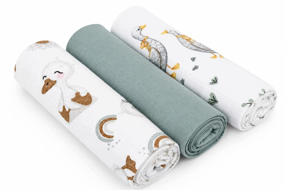 Muslin diapers 3 pcs PREMIUM DIAPERS 60x80cm POLISH PRODUCT - 2361 Packaging status original