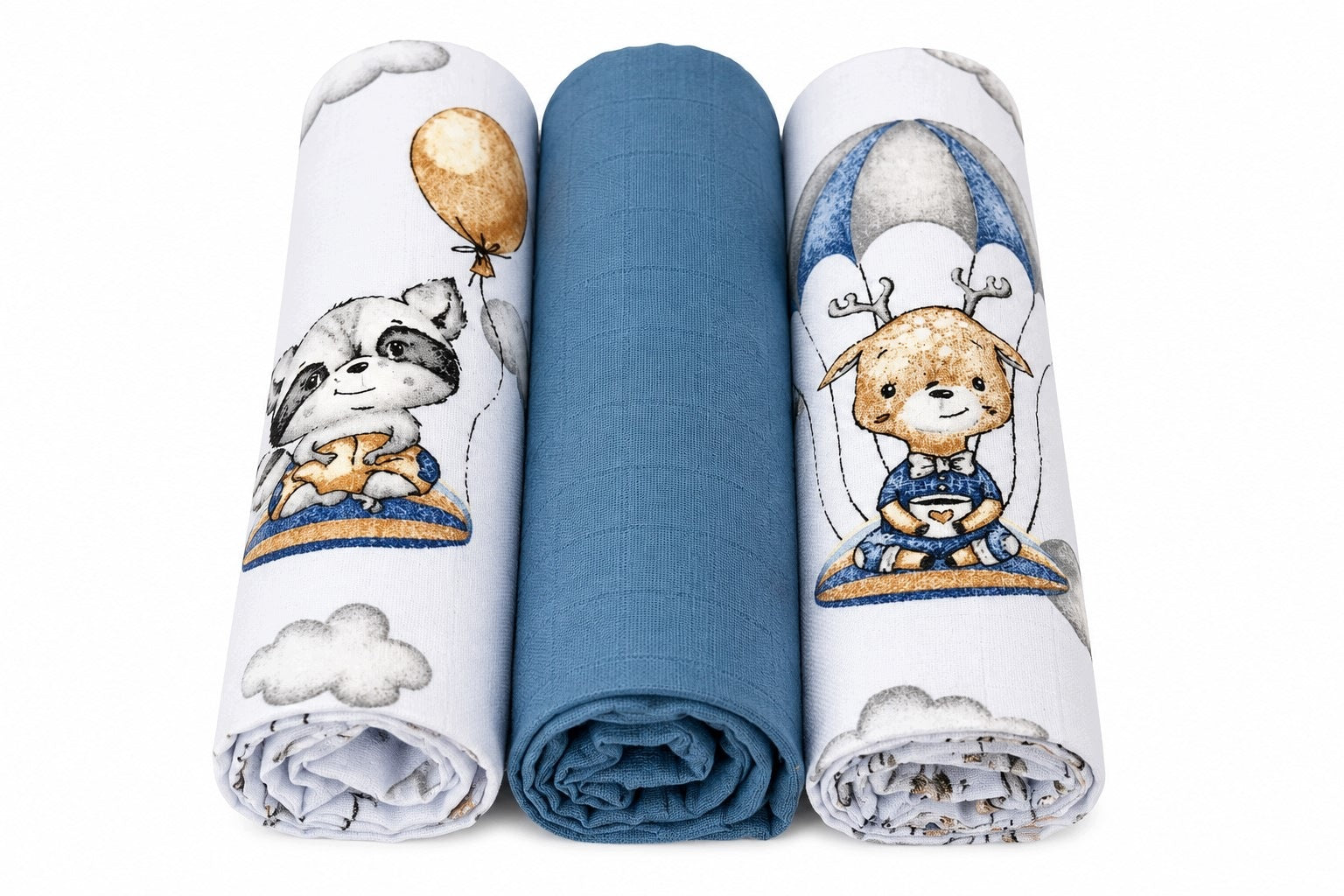 Muslin diapers 3 pcs PREMIUM DIAPERS 60x80cm POLISH PRODUCT - 2453 Packaging status original