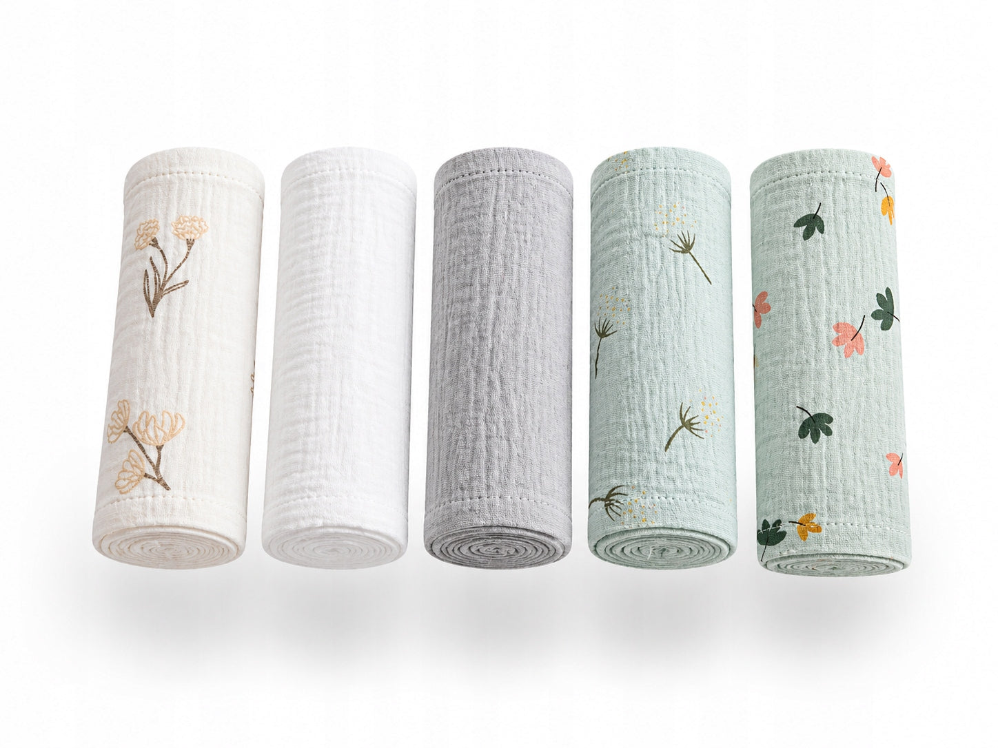 Muslin diapers 30x30cm, colorful, downpours, wipes, soft cotton