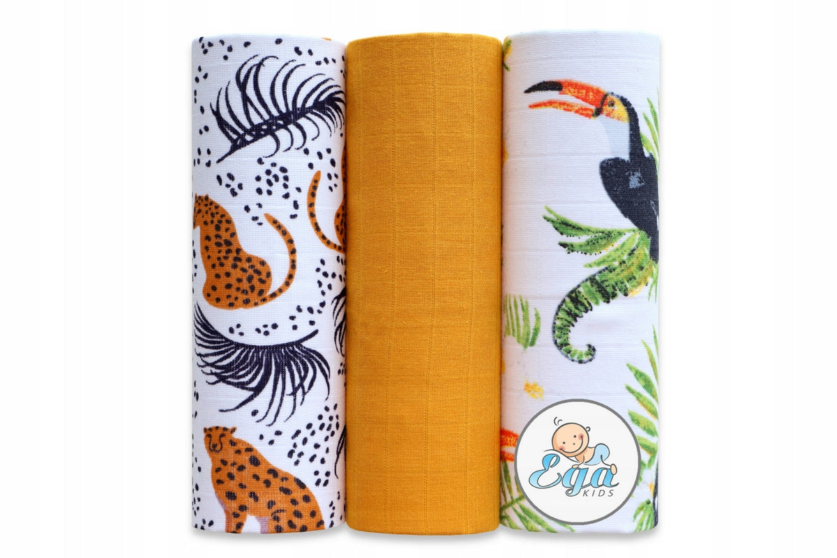 Muslin diapers 60x80 cm 3 pcs 100% cotton | Soft and breathable-4892