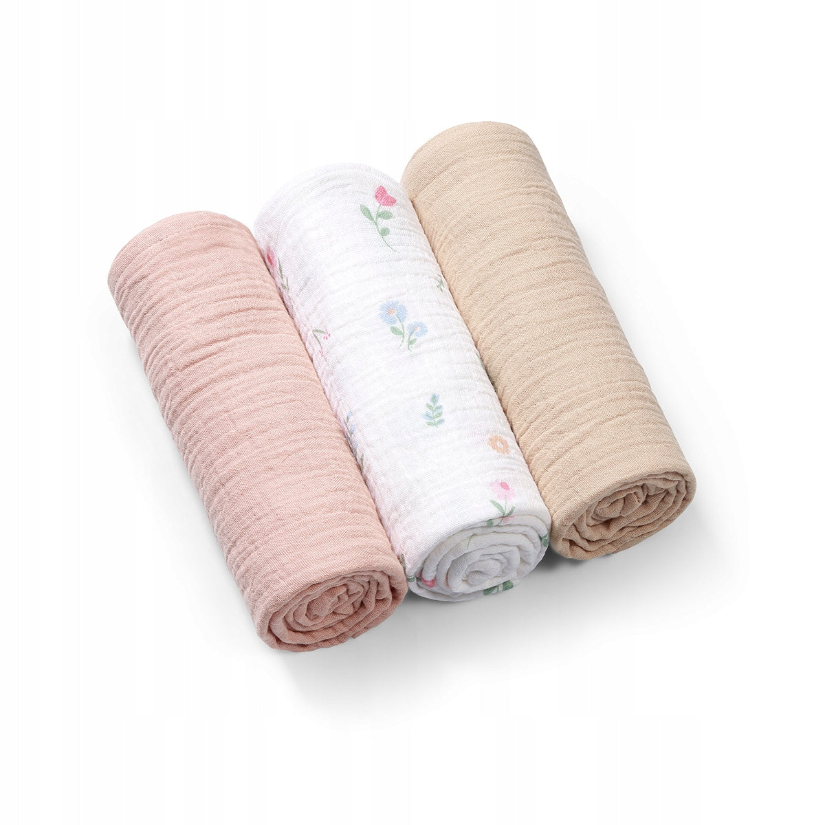 Muslin diapers crinkled set of 3 Babyono 828/01 pink Brand Babyono