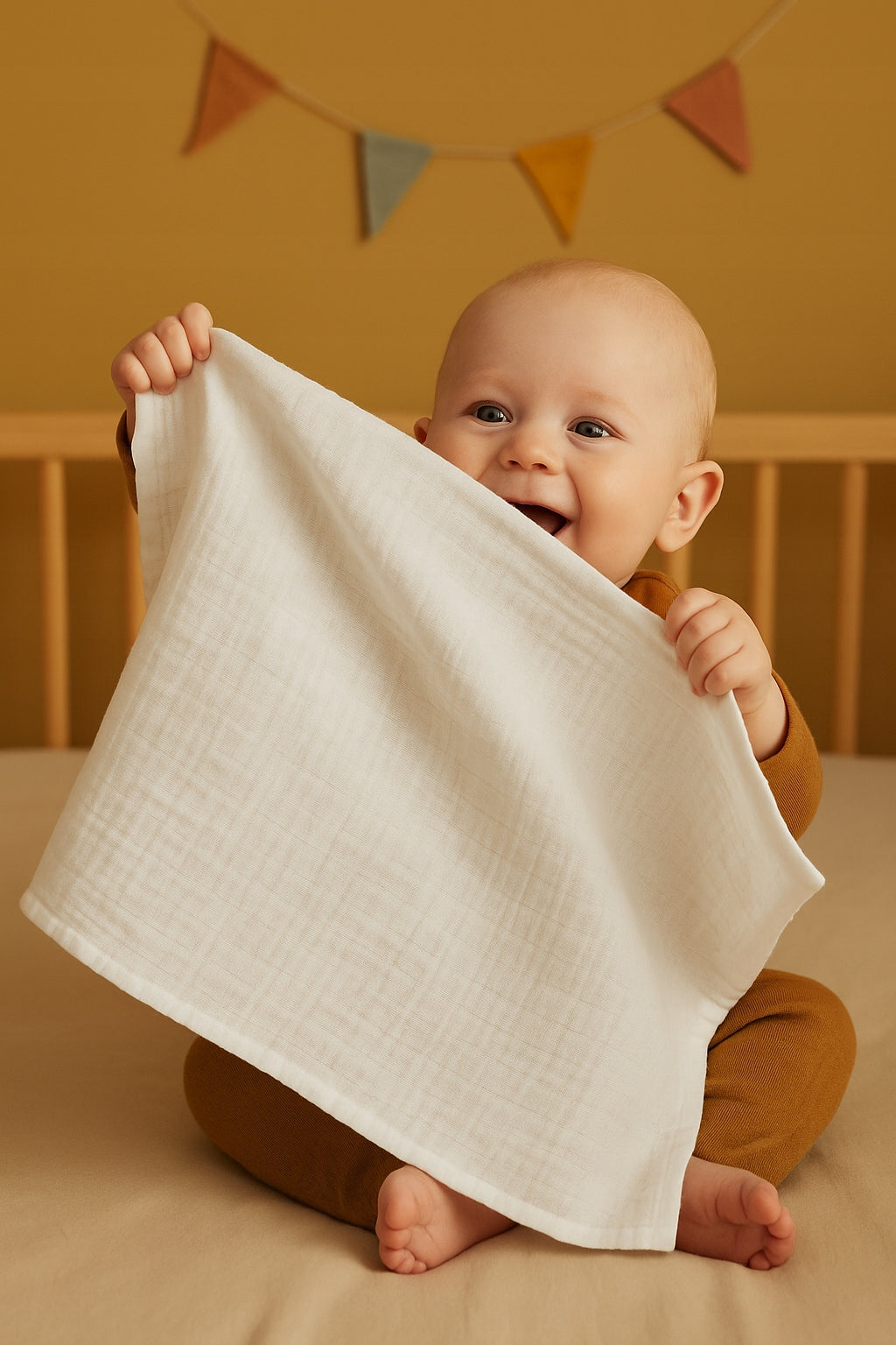 Muslin diapers white 30x30cm, 3 pcs. pourers, wipes Brand Swanstore