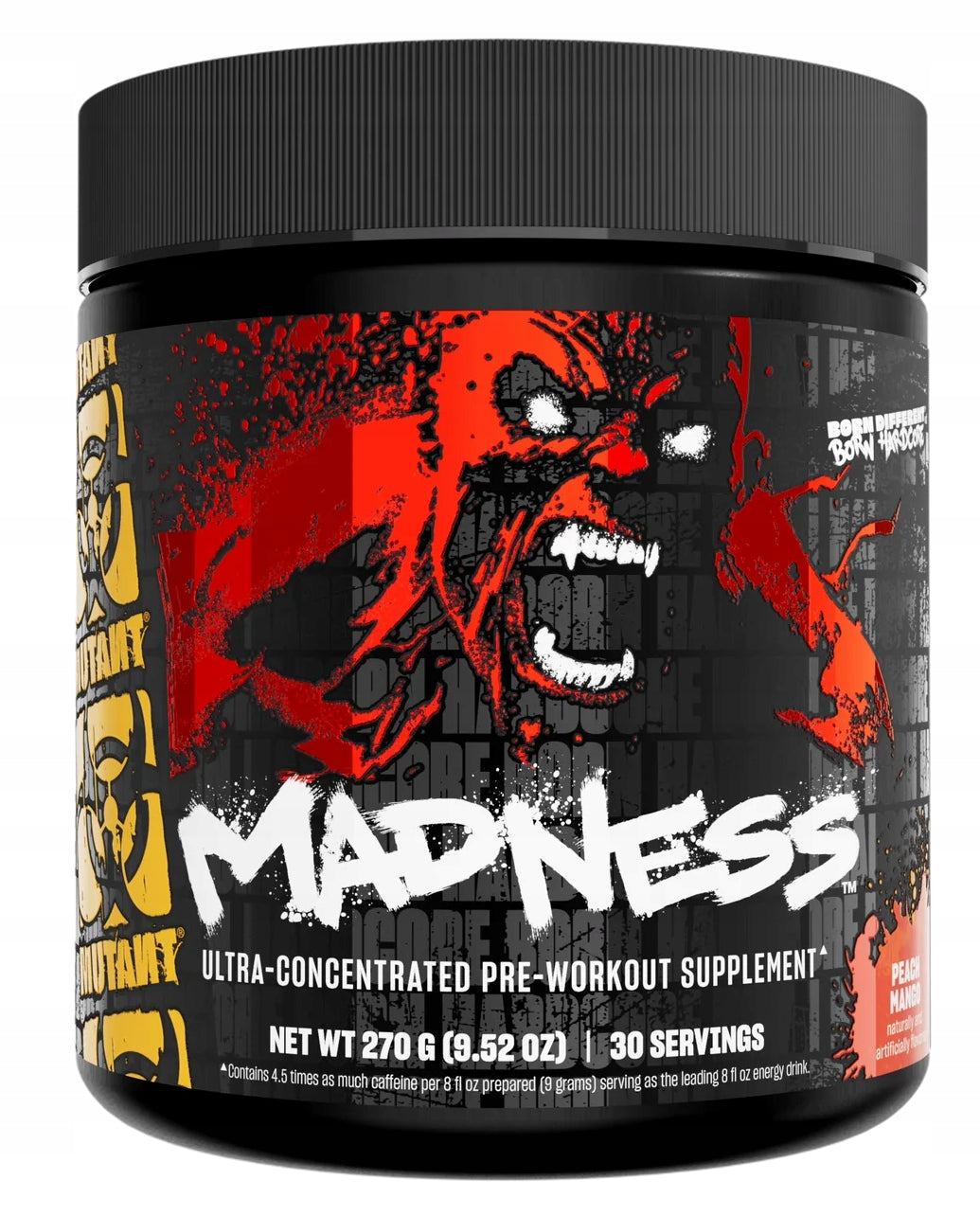 Mutant Madness 270g Citrulline Caffeine Pre-workout Peach - Mango