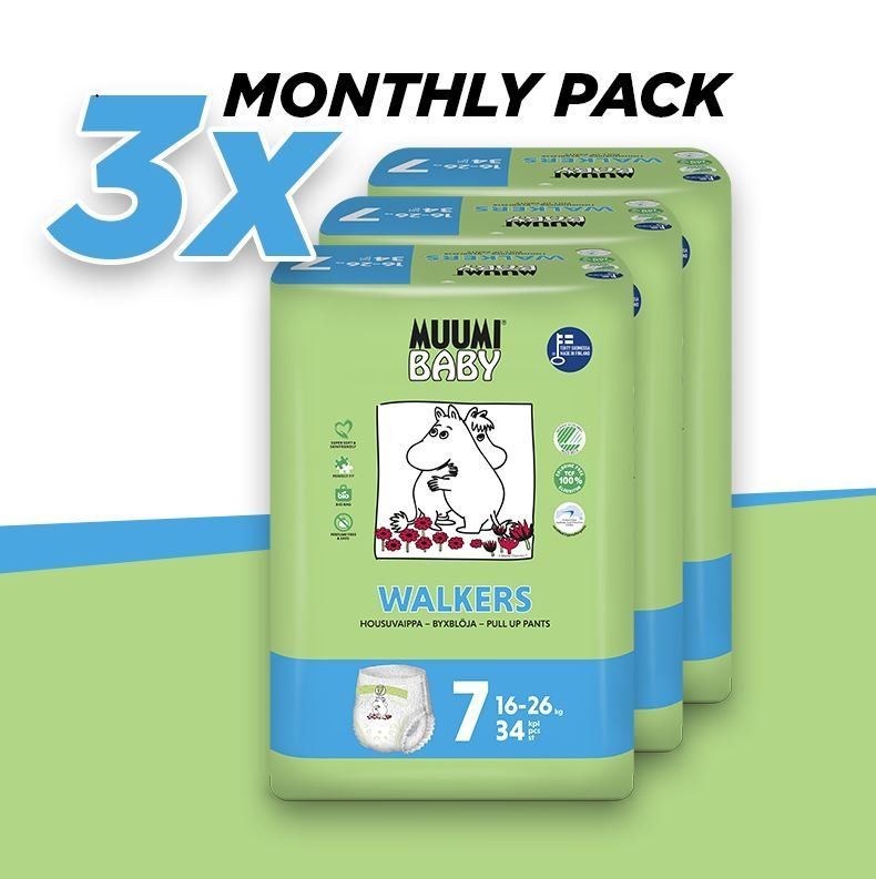 Muumi Baby Pants 7 XL diapers 16-26 kg, 102 pcs. EAN (GTIN) 8594184020302