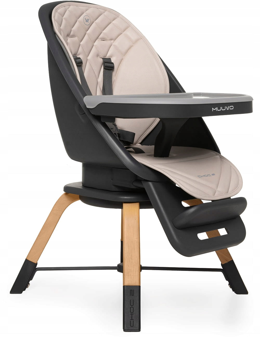 Muuvo Choc 2 - 3in1 high chair with swivel seat | Beige Brand Muuvo