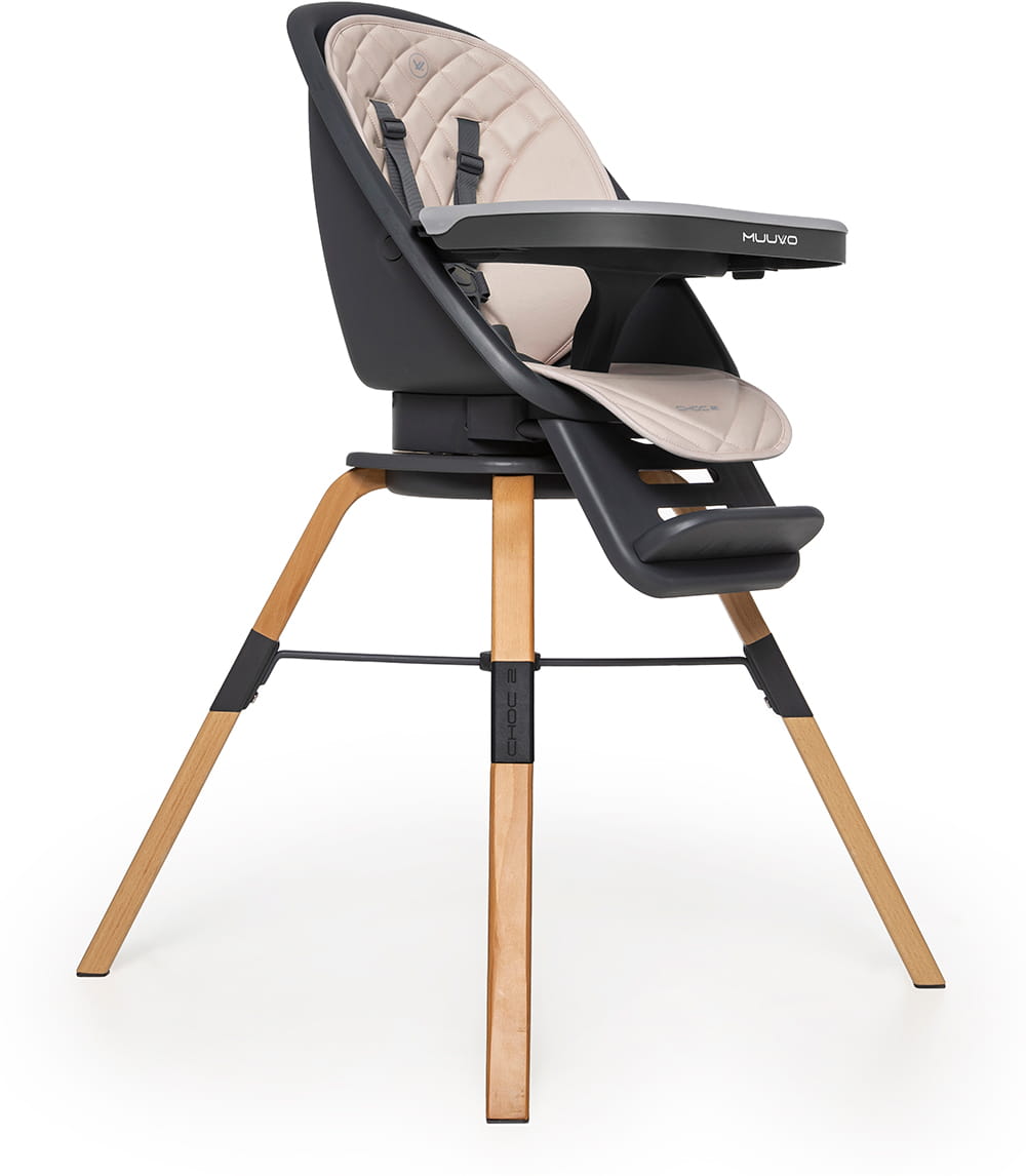 Muuvo Choc 2 - 3in1 high chair with swivel seat | Beige Color shades of brown and beige