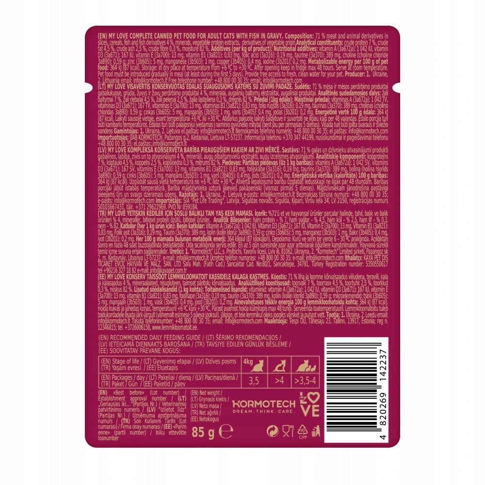 My Love Adult sachet for adult cats in sauce with fish85g Manufacturer code 4820269142244