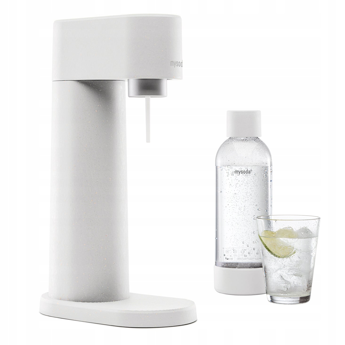 MySoda Woody Water Saturator + 2x SodaTaste Cartridge Bottle 1L White Manufacturer code Woody