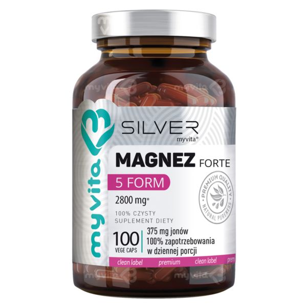 MyVita Magnesium 5 Form Forte 2800 mg B6 P5P 100 kaps 375 mg ion