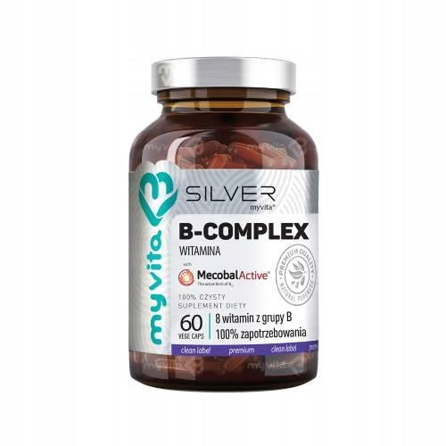 MyVita Silver Vitamin B-Complex, for nervous system, immunity, 60 capsules