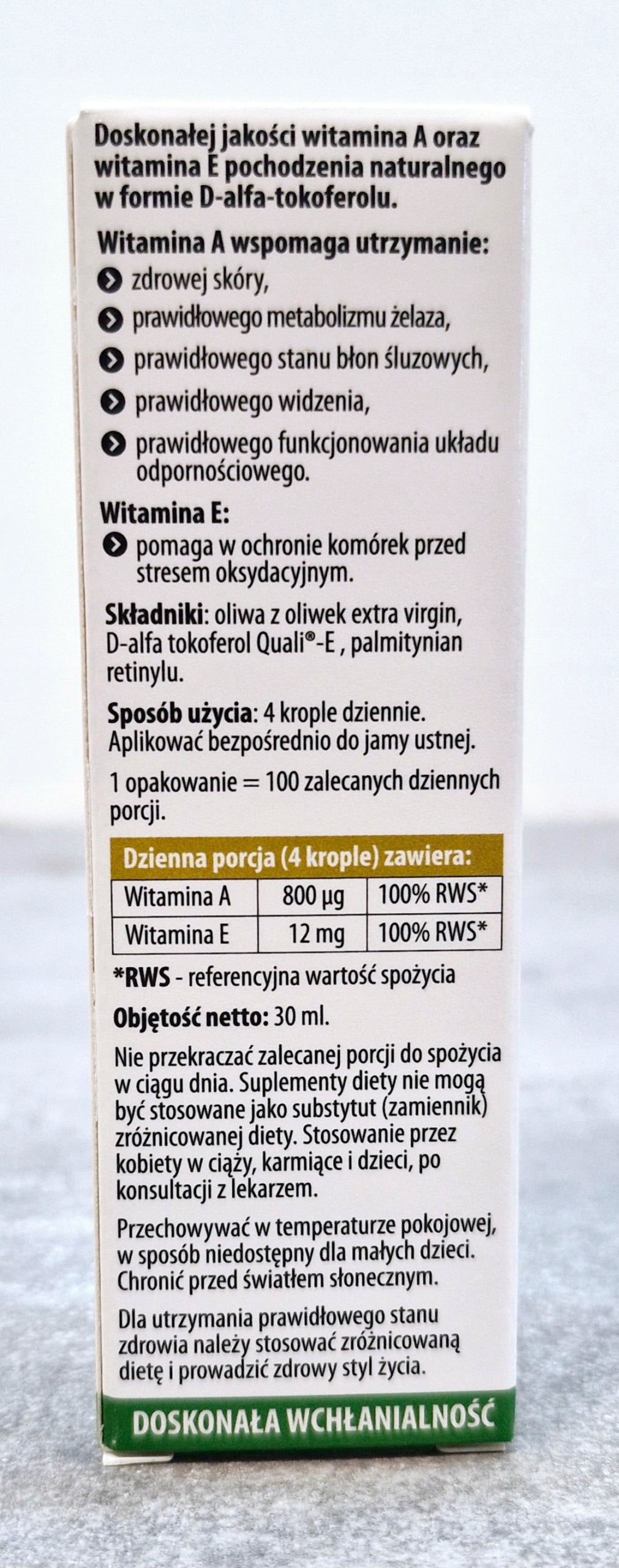 MyVita Vitamin A E Forte drops 30ml dietary supplement skin vision Brand MyVita