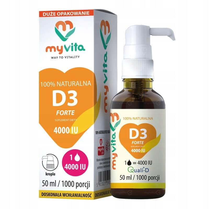 MyVita Vitamin D3 4000 IU 50 ml DROPS WITH VITAMIN CONVENIENT FORM LIQUID