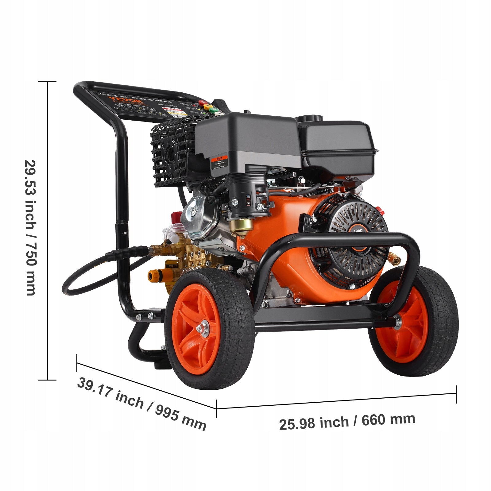 Myjka Ciśnieniowa 4400PSI 15L/MIN Z Zestawem 5 Dysz Do Samochodów Osobowych Brand Vevor
