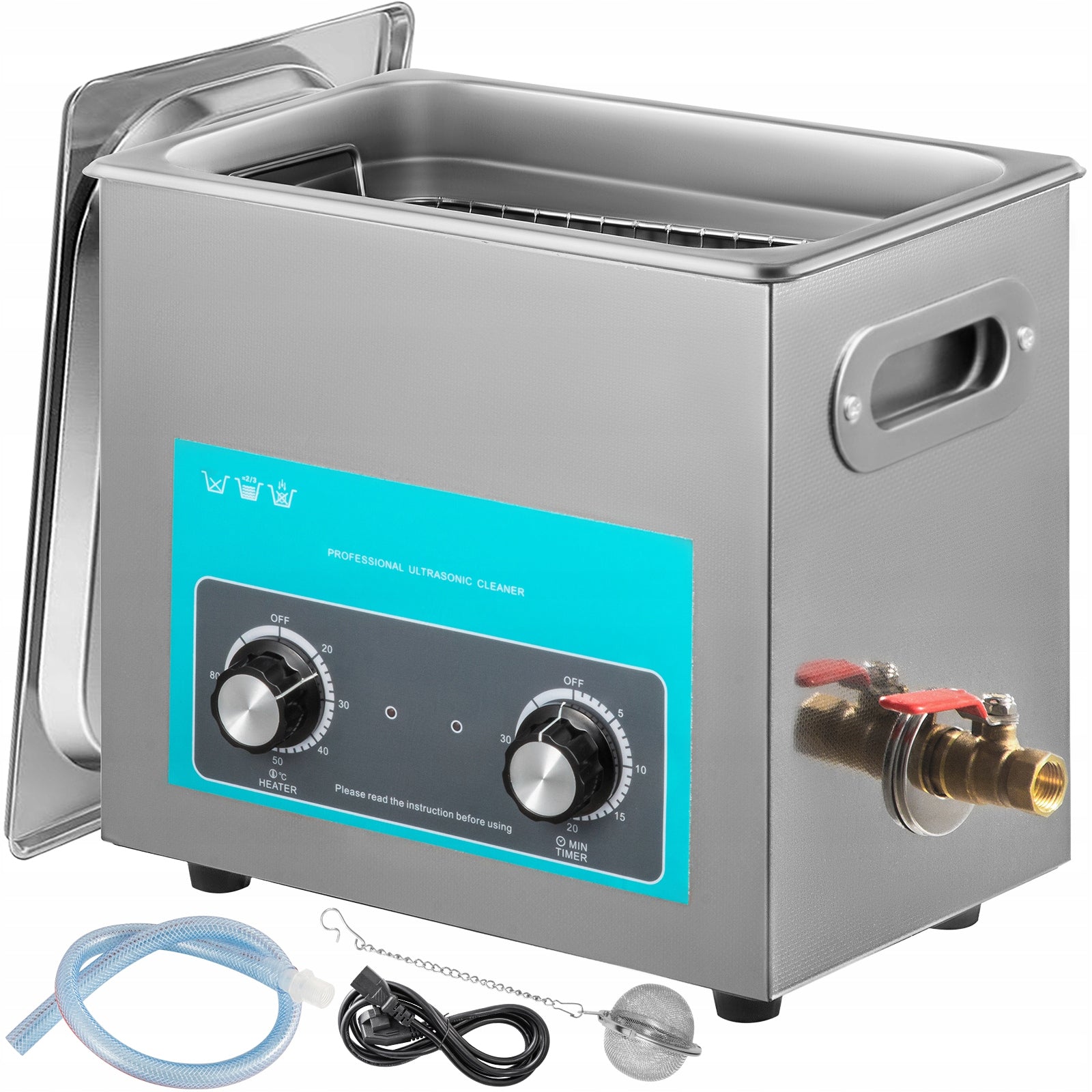 Myjka Ultradźwiękowa 180W 6,5L Z Zegarem Grzewczym Do Pierścieni Biżuterii Product weight with unit packaging 5 kg
