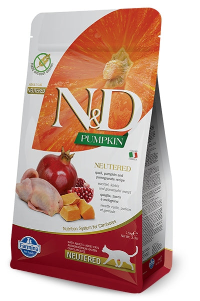 N&D GF Pumpkin CAT NEUTERED Quail & Pomegranate Varianta: 300g Brand Farmina