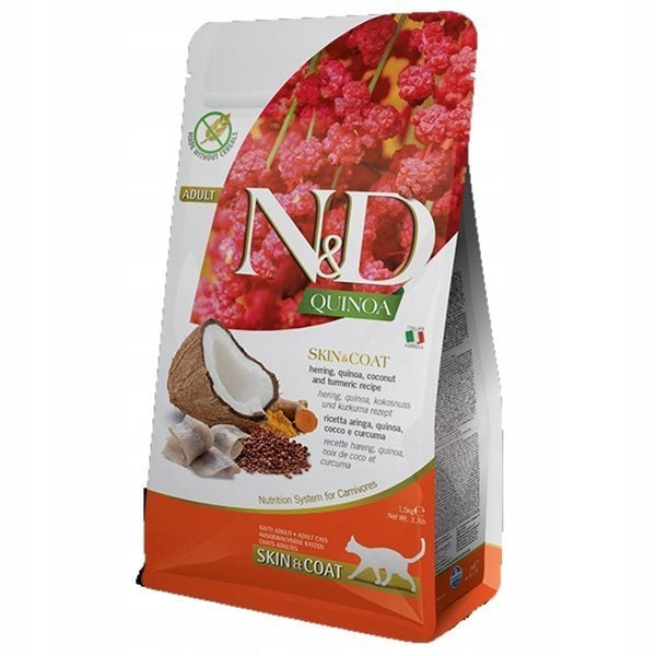 N&D GF Quinoa CAT Skin&Coat Herring & Coconut Varianta: 1,5 kg Brand Farmina
