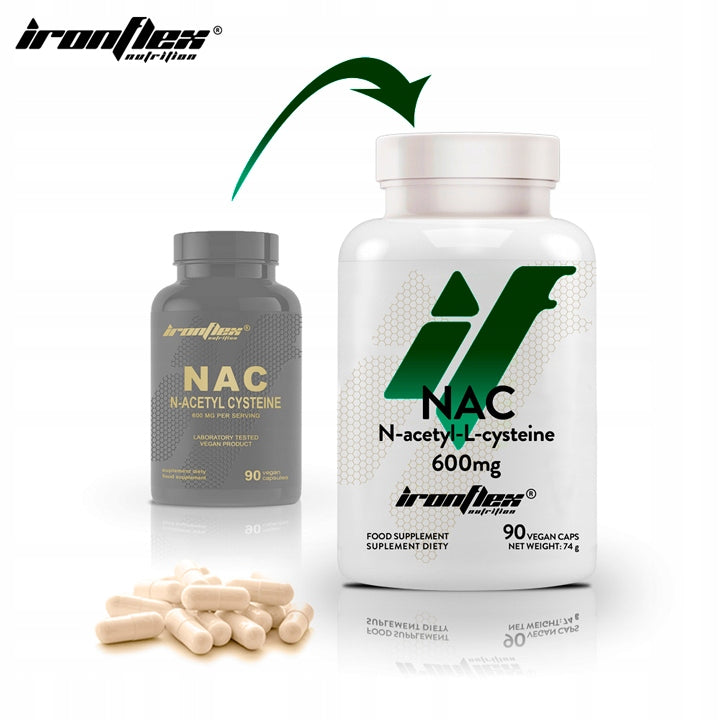 NAC 600 mg IronFlex N-ACETYL L-CYSTEINE 90 capsules DETOX LIVER PROTECTION Packaging status original