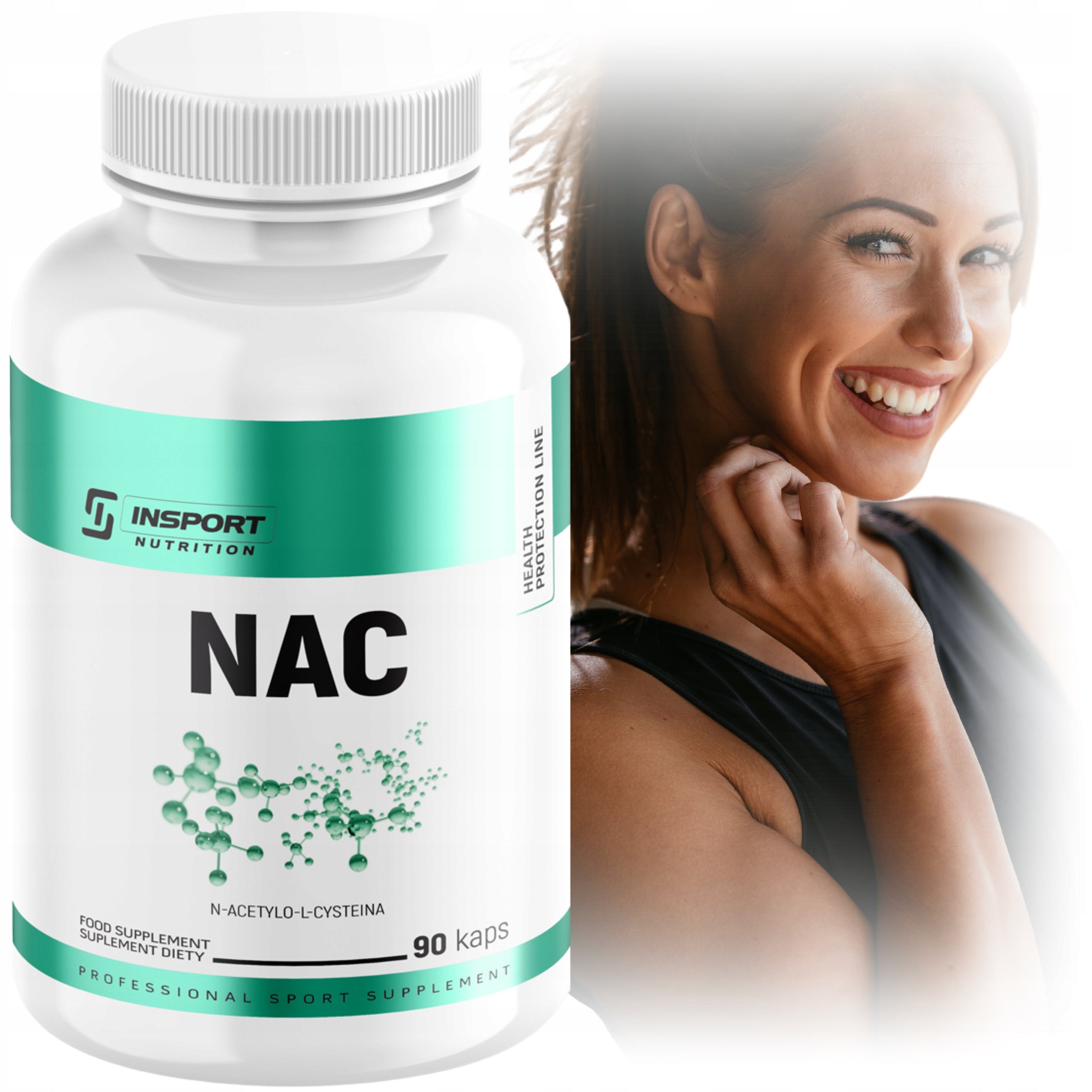 NAC 600mg 90 KAP N-ACETYL L-CYSTEINE PROTECTION HEALTHY LIVER | INSPORT