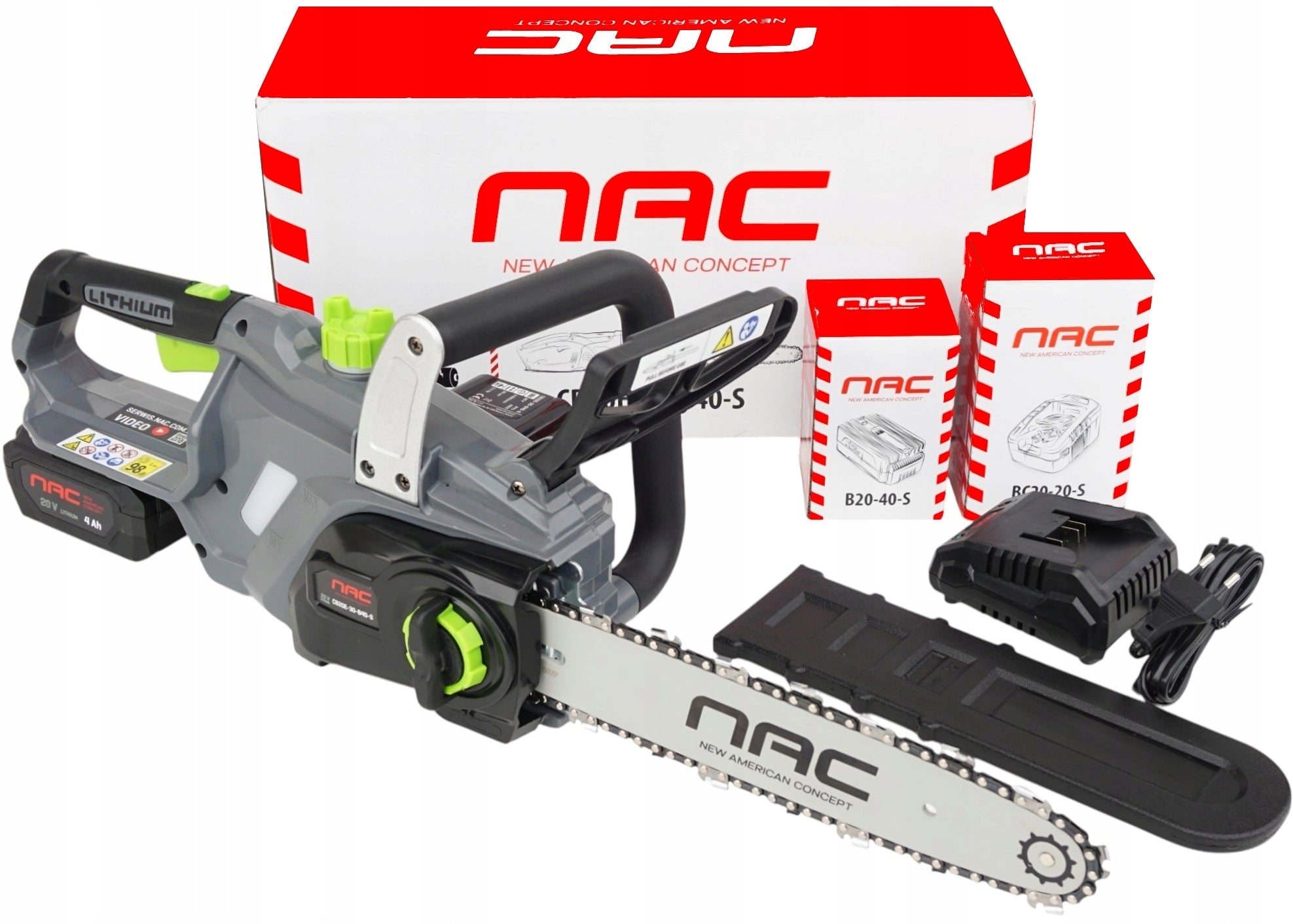 NAC CORDLESS SAW CB20E-30-B40-S 1 x 4 Ah charger set