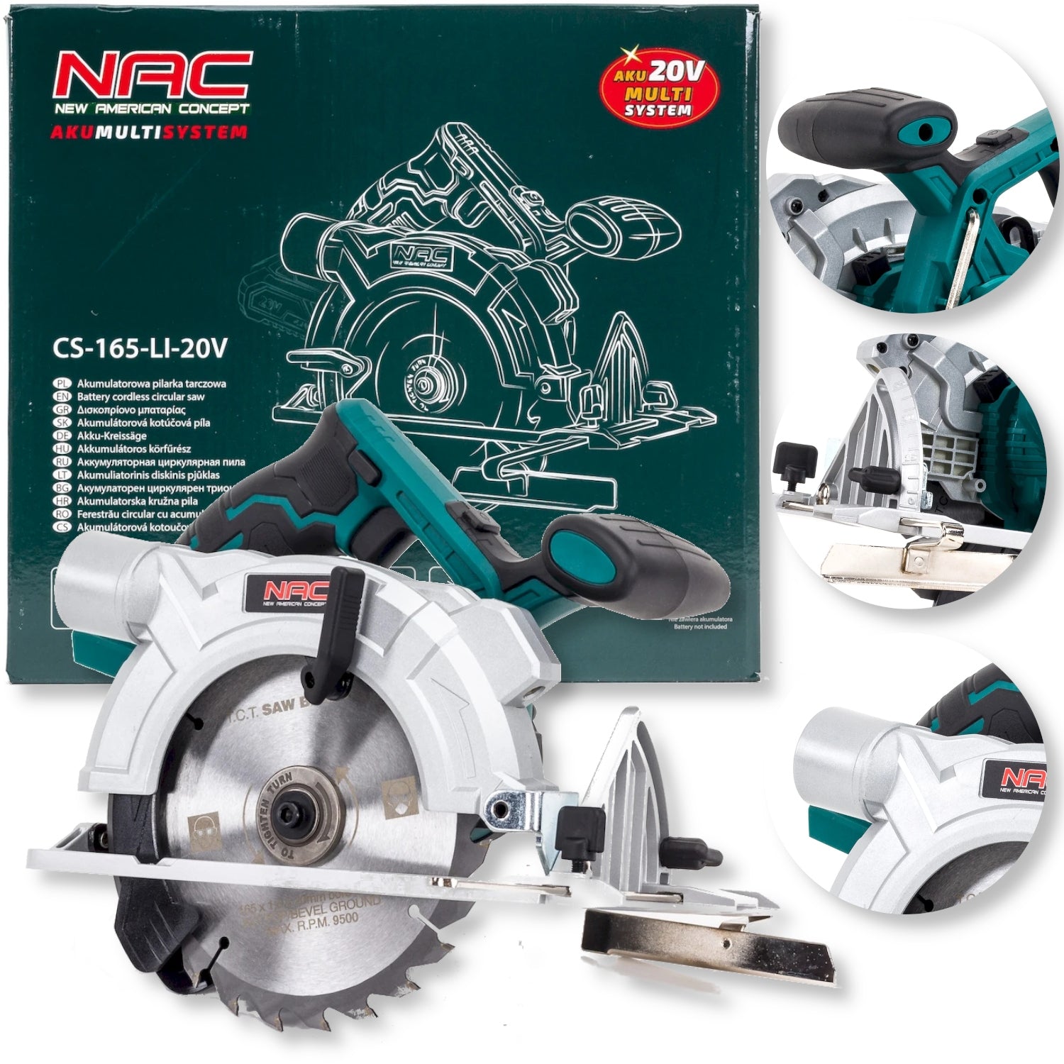 NAC CS-165-LI-20V CIRCULAR SAW CORDLESS DISC 165mm INCLUDED