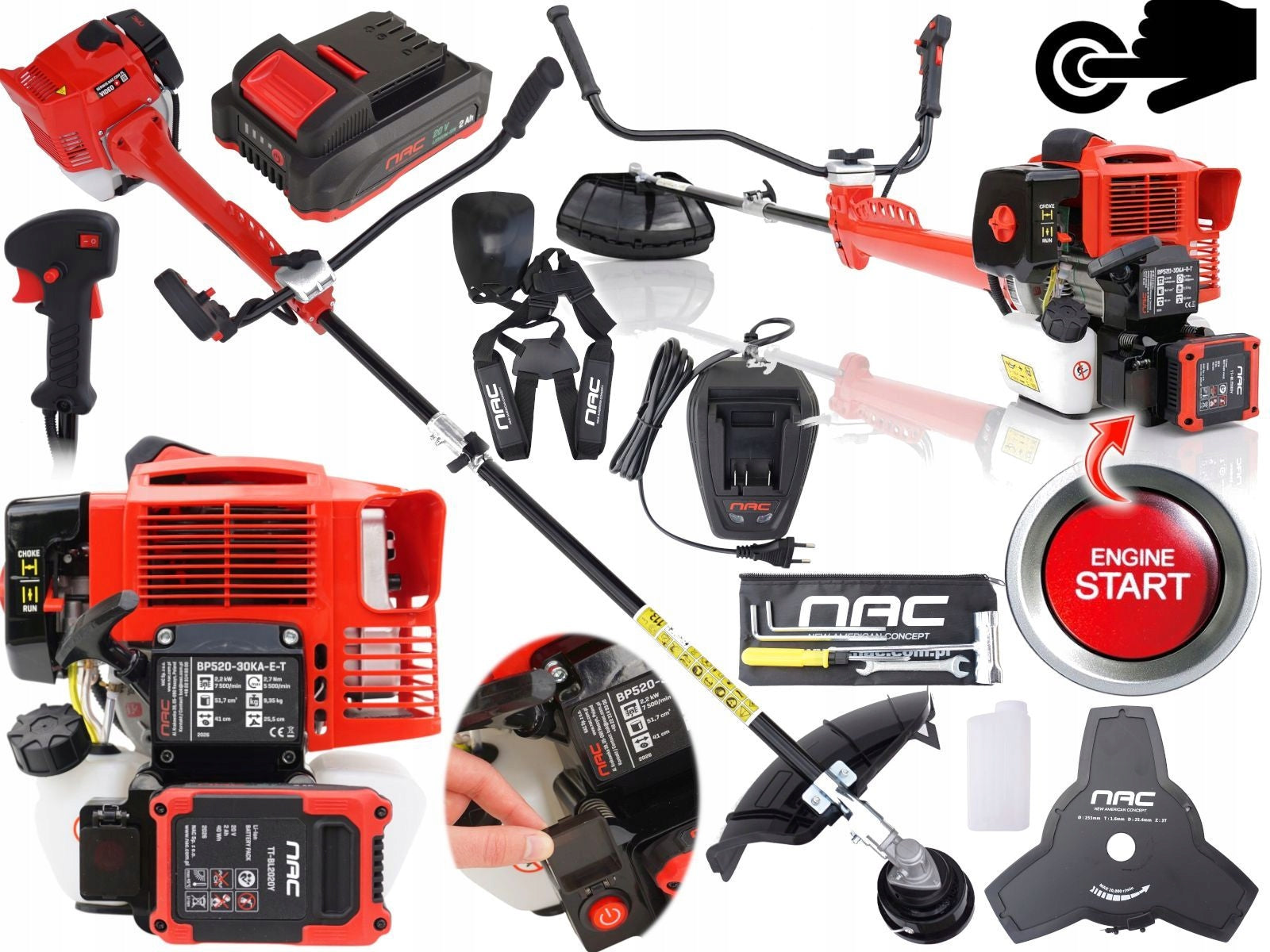 NAC Diesel scythe with electric starter BP520-30-KA-E-T disc 3HP