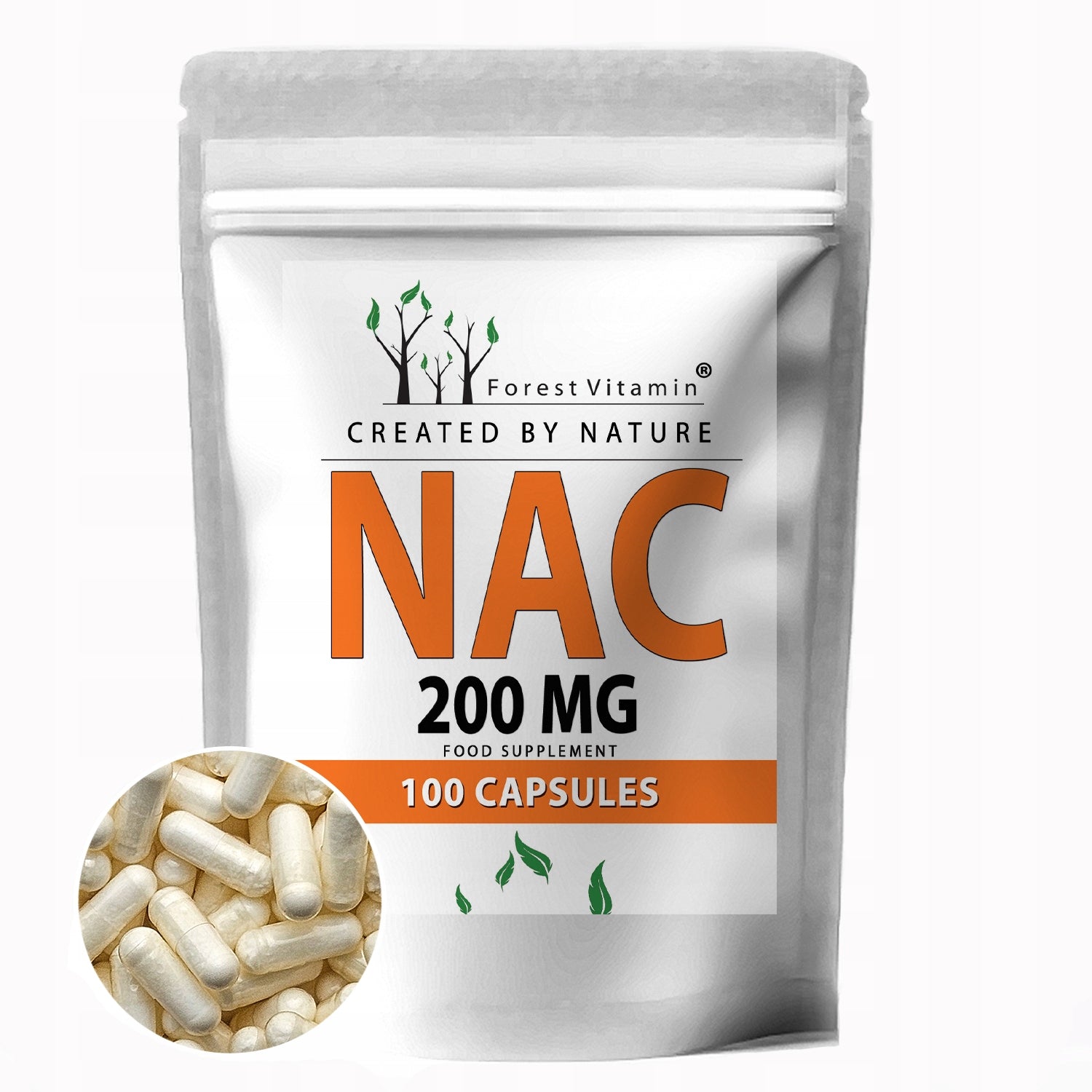 NAC N-ACETYL L-CYSTEINE 200mg 100 caps STRONG ANTIOXIDANT ACETYLCYSTEINE