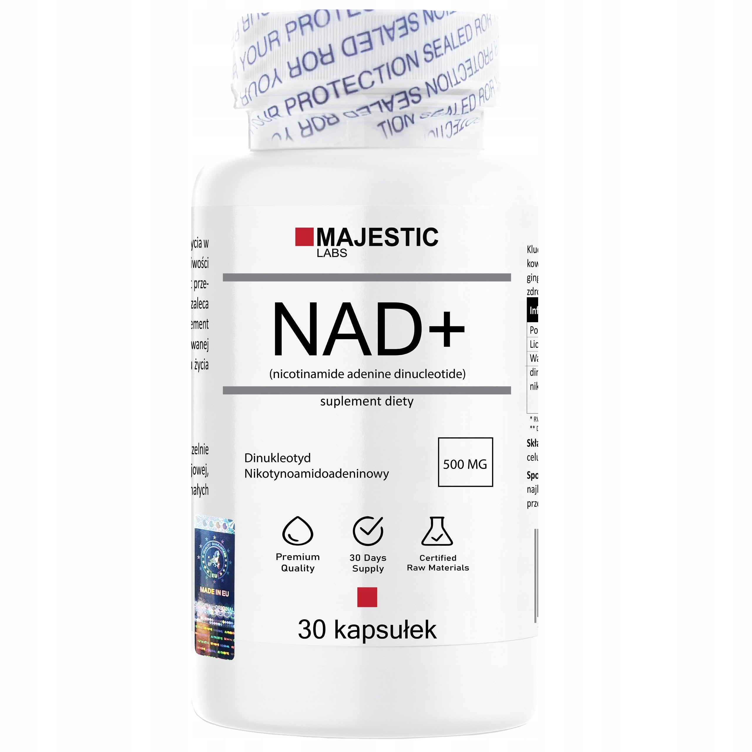NAD+ 99% - 30 caps. of 500mg! - Nicotinamide adenine dinucleotide, NIAGEN