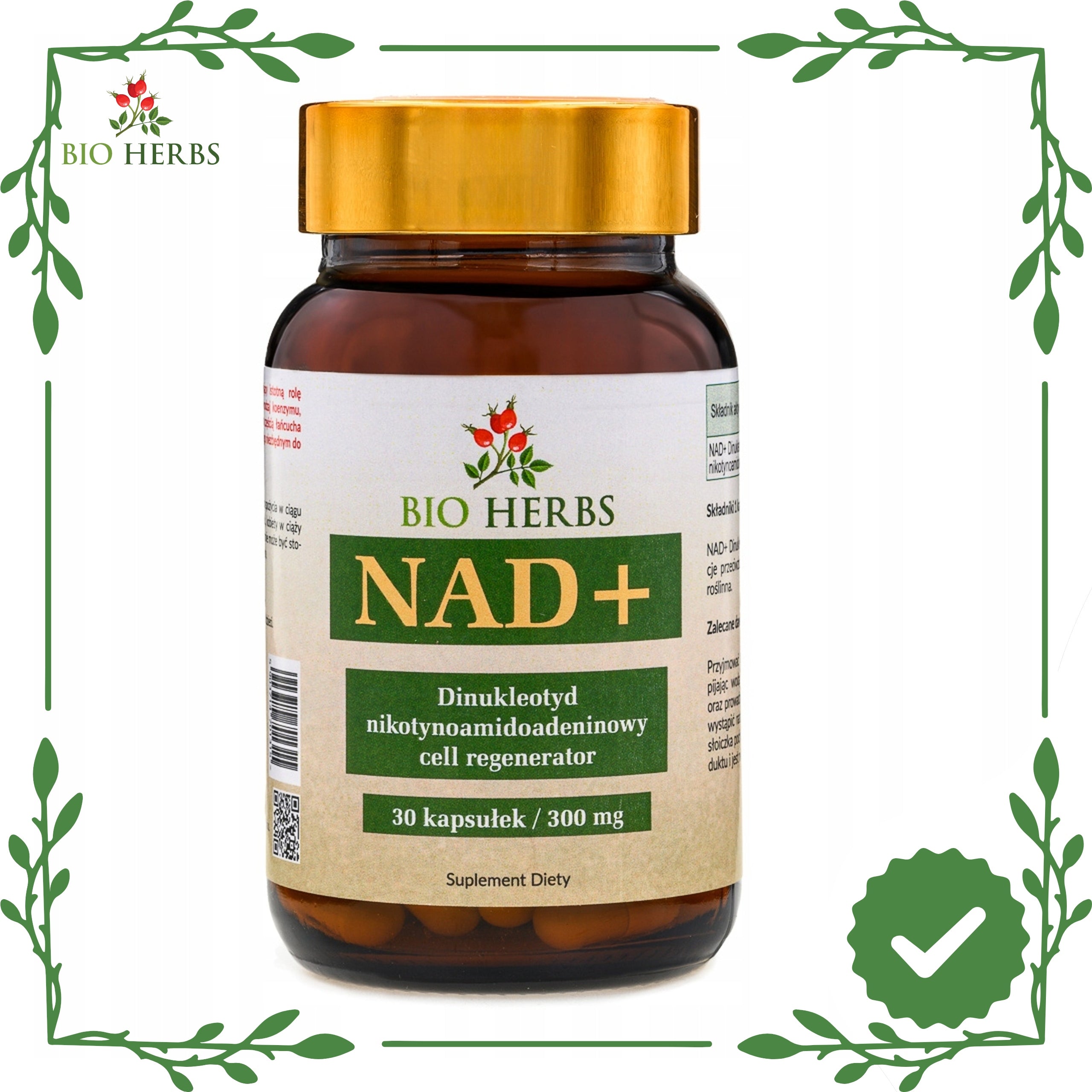 NAD+ Dinucleotide Cell Regenerator 300mg 30 kaps. energy regeneration Packaging status original
