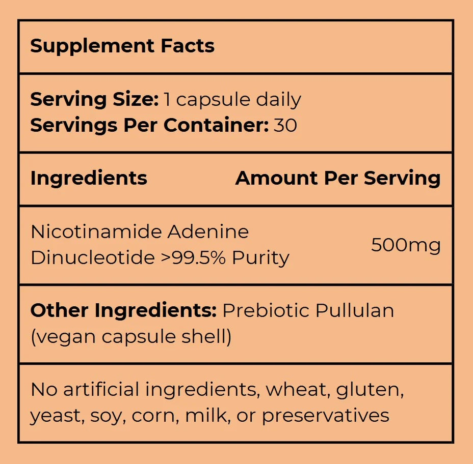 NAD+ TOP QUALITY 500mg 30 capsules EAN (GTIN) 5906850693445
