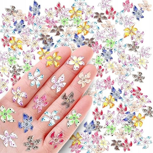 NAIL DECORATIONS HAWAIIAN 3D FLOWERS FOR GIRLS SET OF 100 PCS