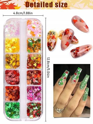 NAIL GLOSSES MAPLE LEAF HOLOGRAPHIC 12 COLORS DIY SET Manufacturer code SWC5908201423596