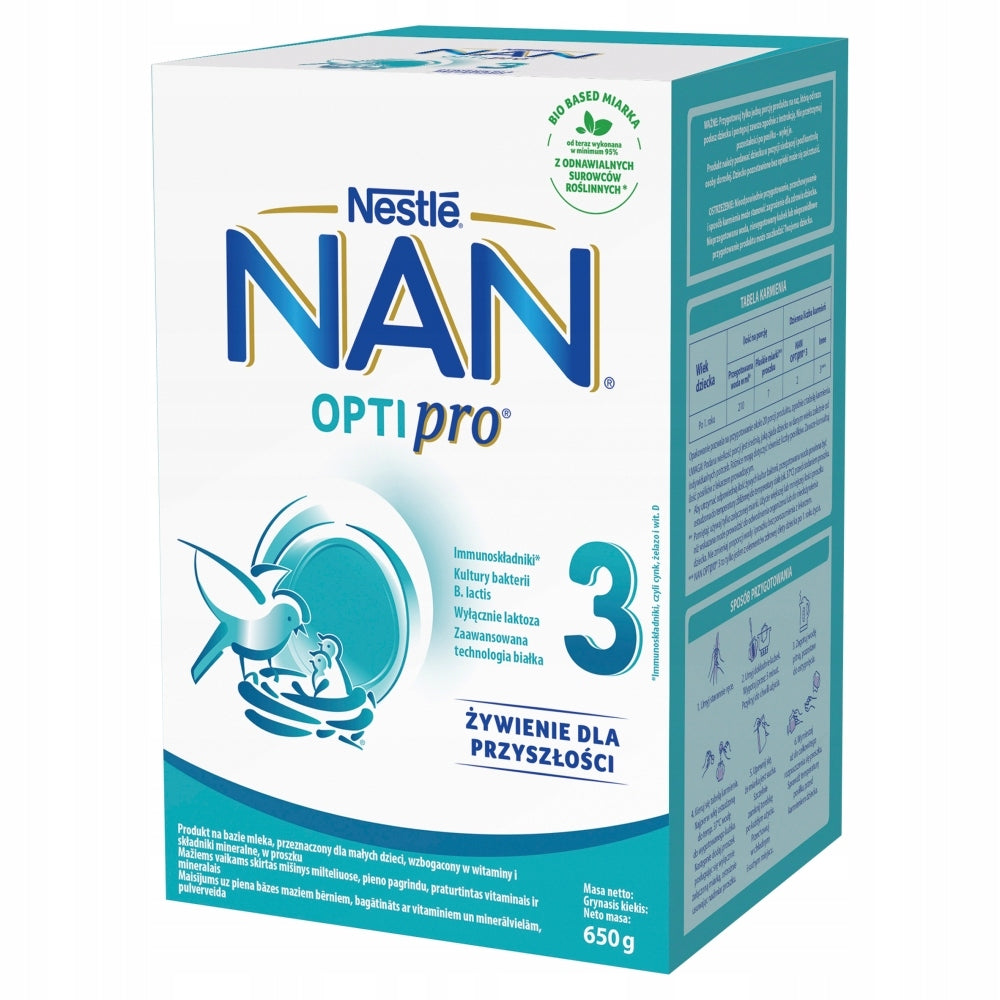 NAN OPTIPRO 3 Milk-based product for young children 2x650g Brand Nestlé