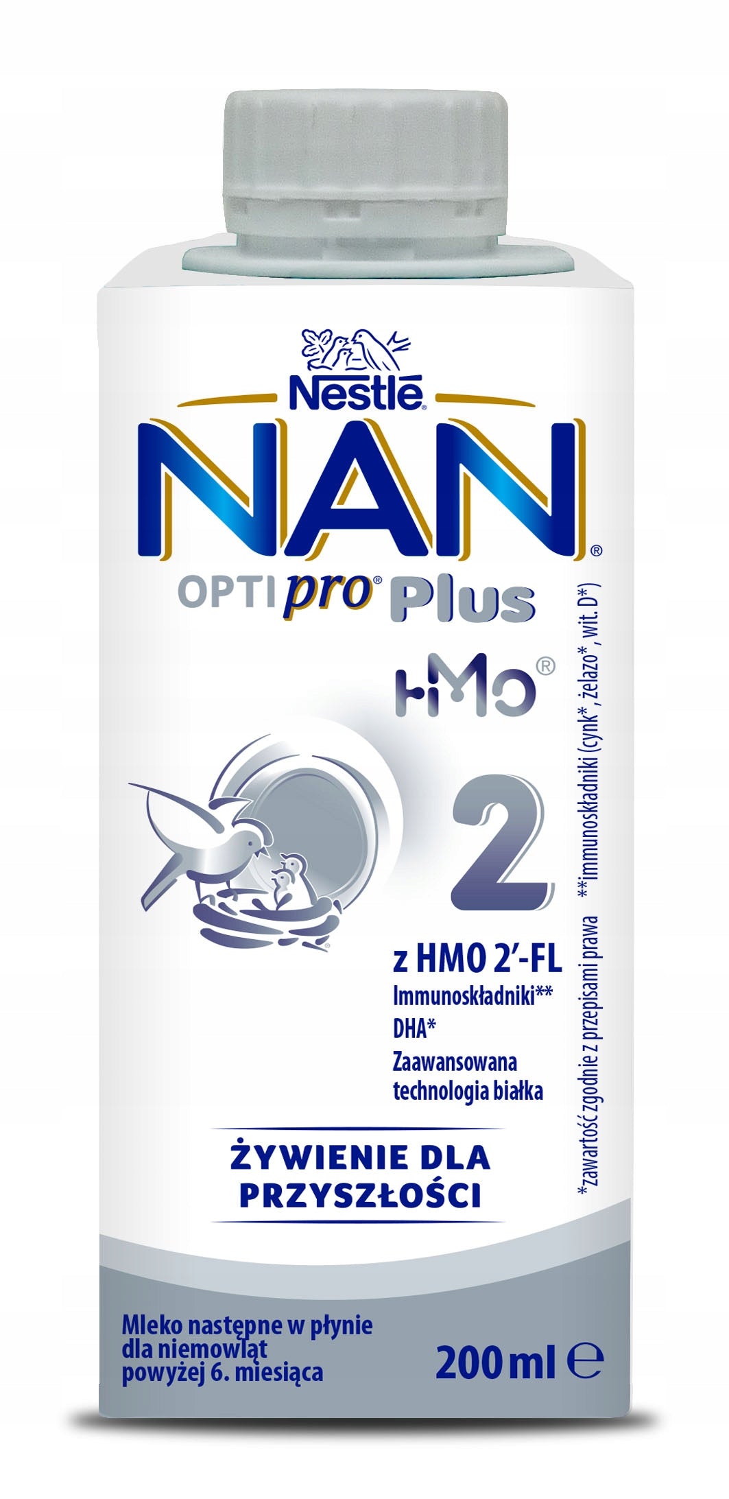 NAN OPTIPRO Plus 2 HMO Liquid milk over 6 months 2x 200ml Brand NAN
