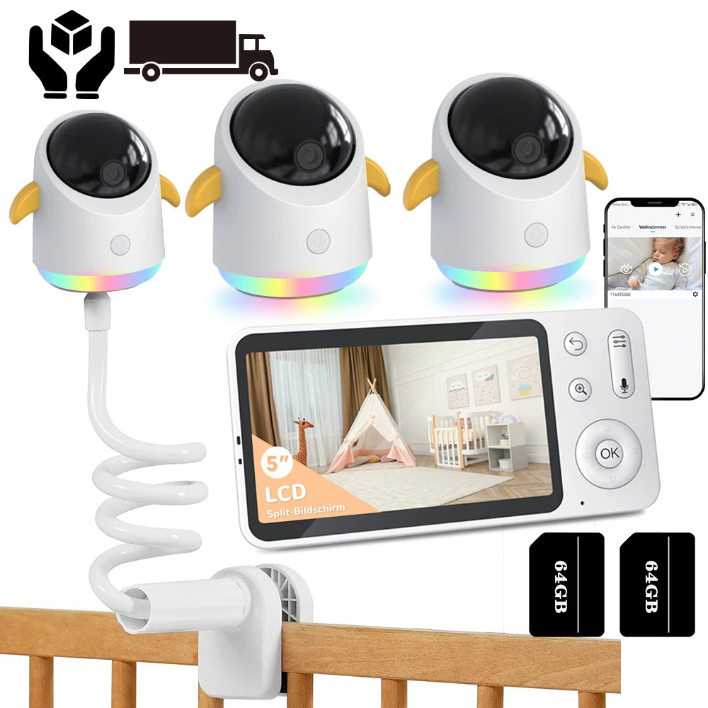 NANNY ELECTRIC ELECTRONIC WIFI WITH 2 CAMERA ROTATING MONITOR APP