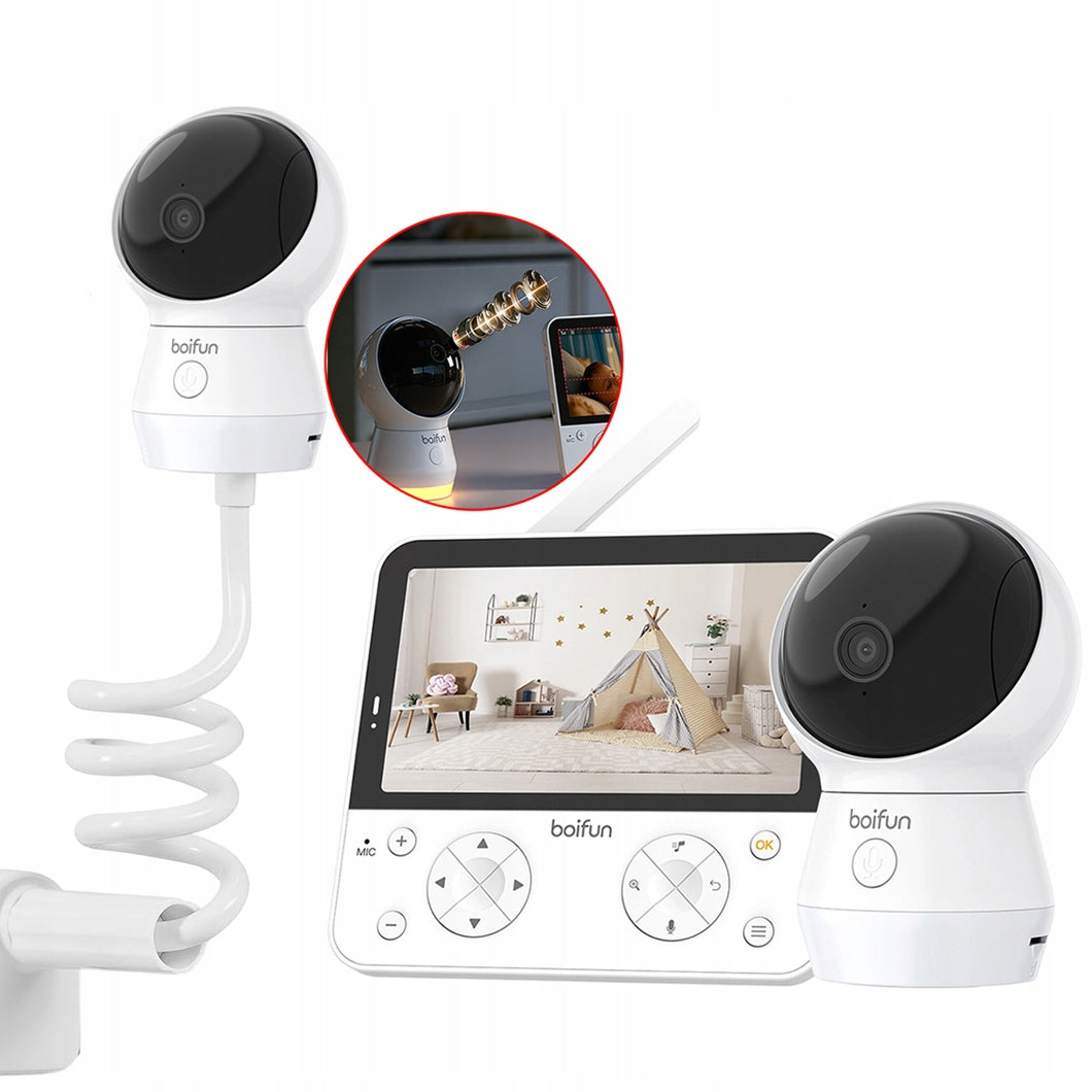 NANNY ELECTRONIC MONITOR 4MPX WIFI CAMERA ROTATING PTZ WITH HANDLE