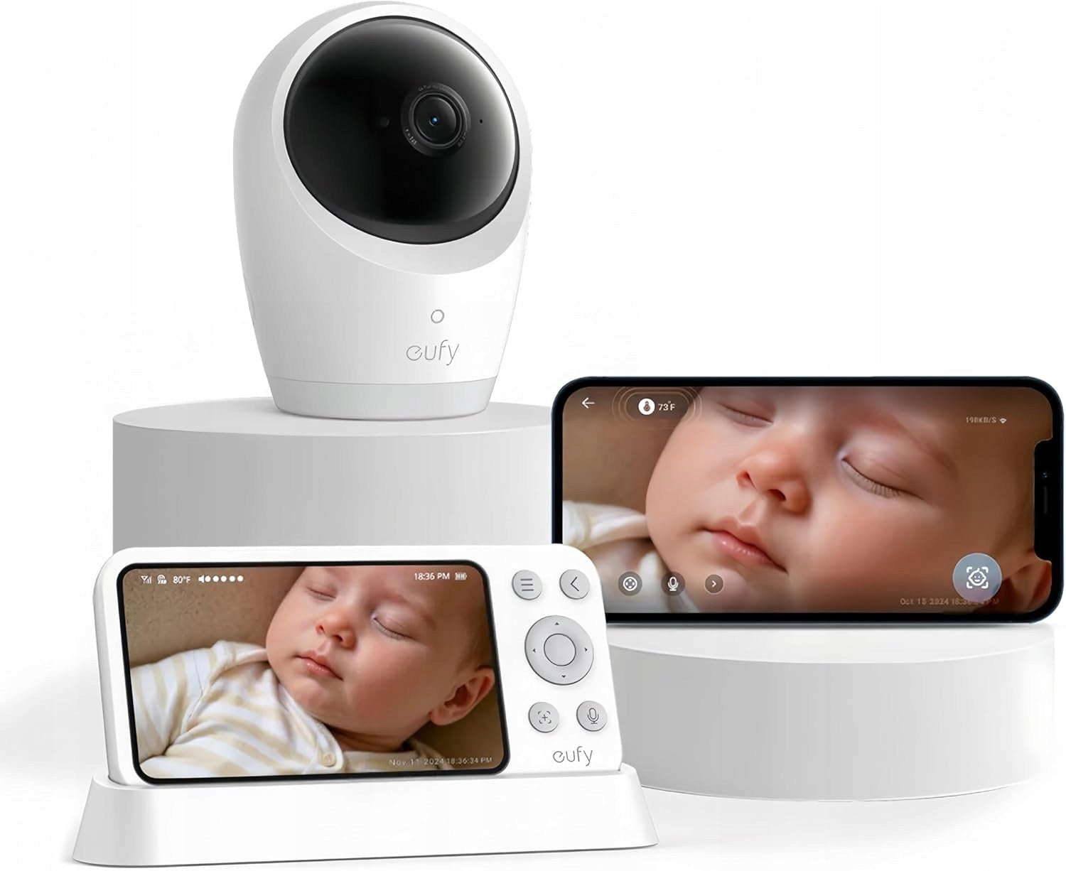 NANNY WITH CAMERA 4K ROTATION 330° NIGHT WIFI BATTERY 5000MAH