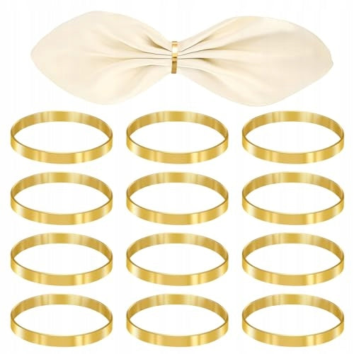NAPKIN RINGS GOLD METAL BOHO CHRISTMAS 12 PIECES Brand no brand