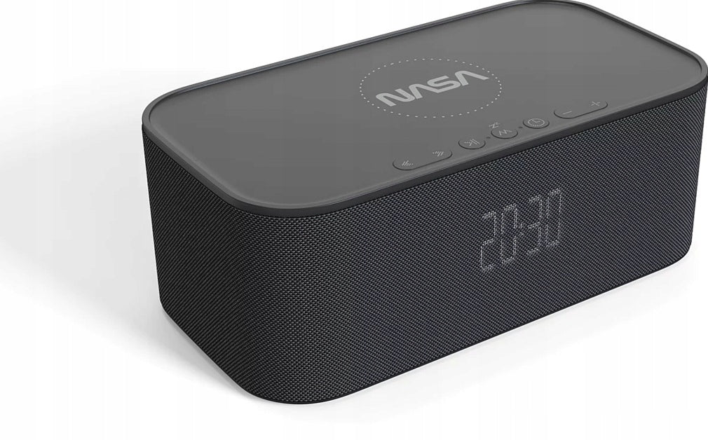 NASA SPC800 Bluetooth Speaker Wireless Charger Phone Clock Alarm Clock Batteries included yes