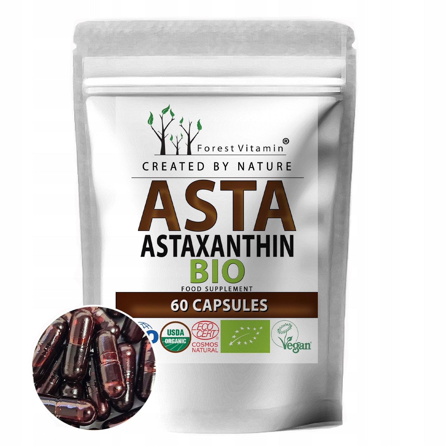 NATURAL ASTAXANTHIN BIO 12mg VEGAN OIL ASTAXANTHIN STRONGEST