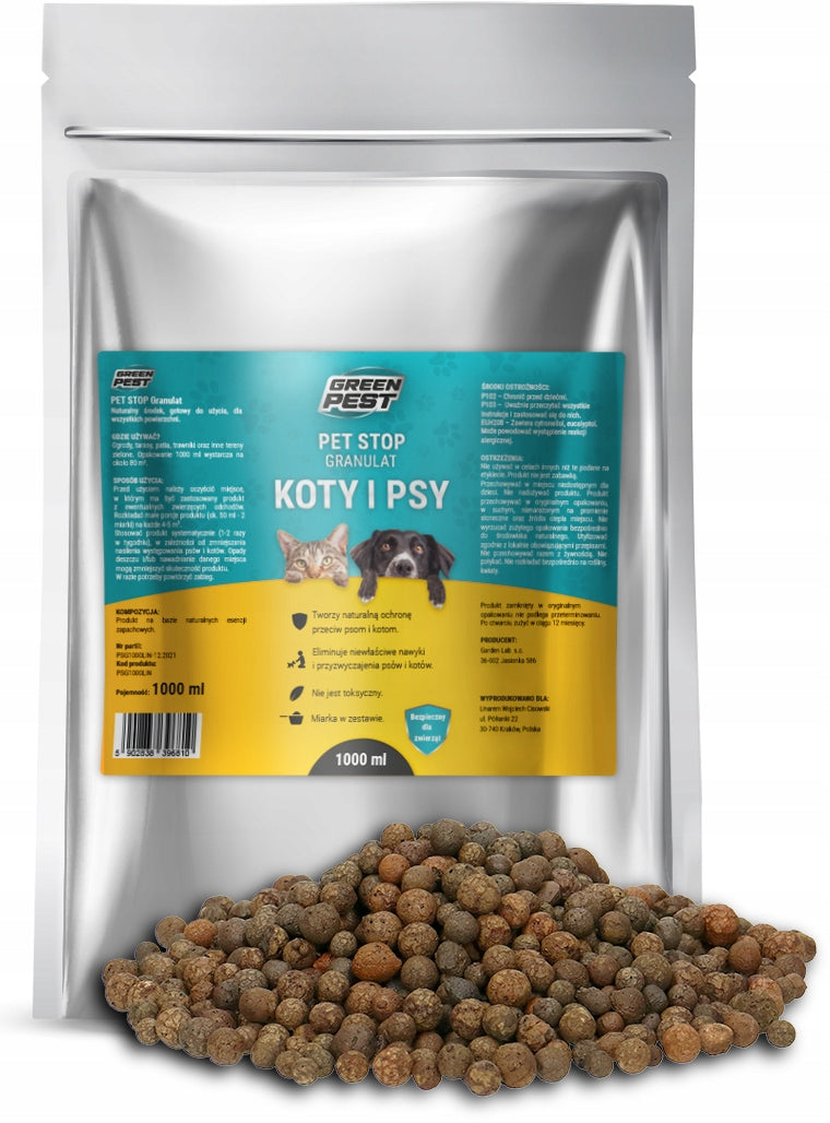 NATURAL GRANULES PREPARATION AGAINST PEEING DOGS AND CATS PET STOP 1L Packaging status original