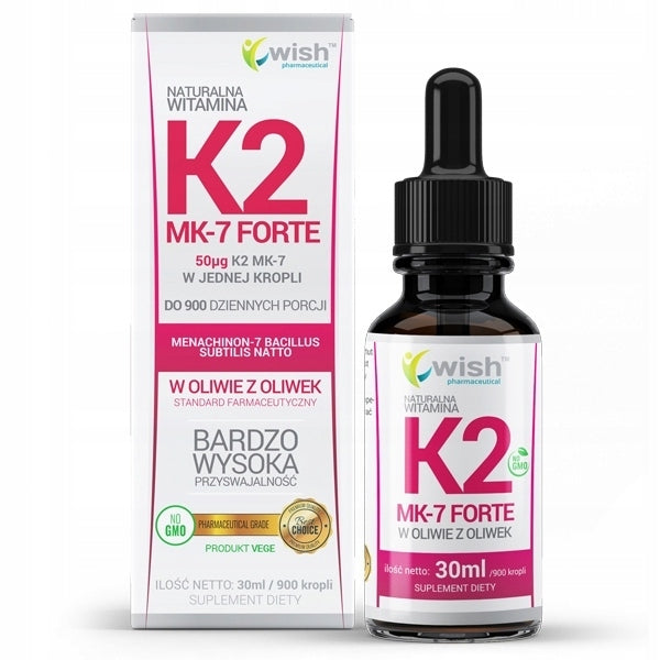 NATURAL VITAMIN K2 MK7 FORTE 50ug 900 drops 30 ml