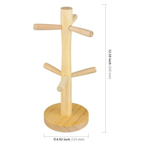 NATURAL WOODEN CUP STAND FOR CAFE KITCHEN SET OF 3 Manufacturer code Bez marki
