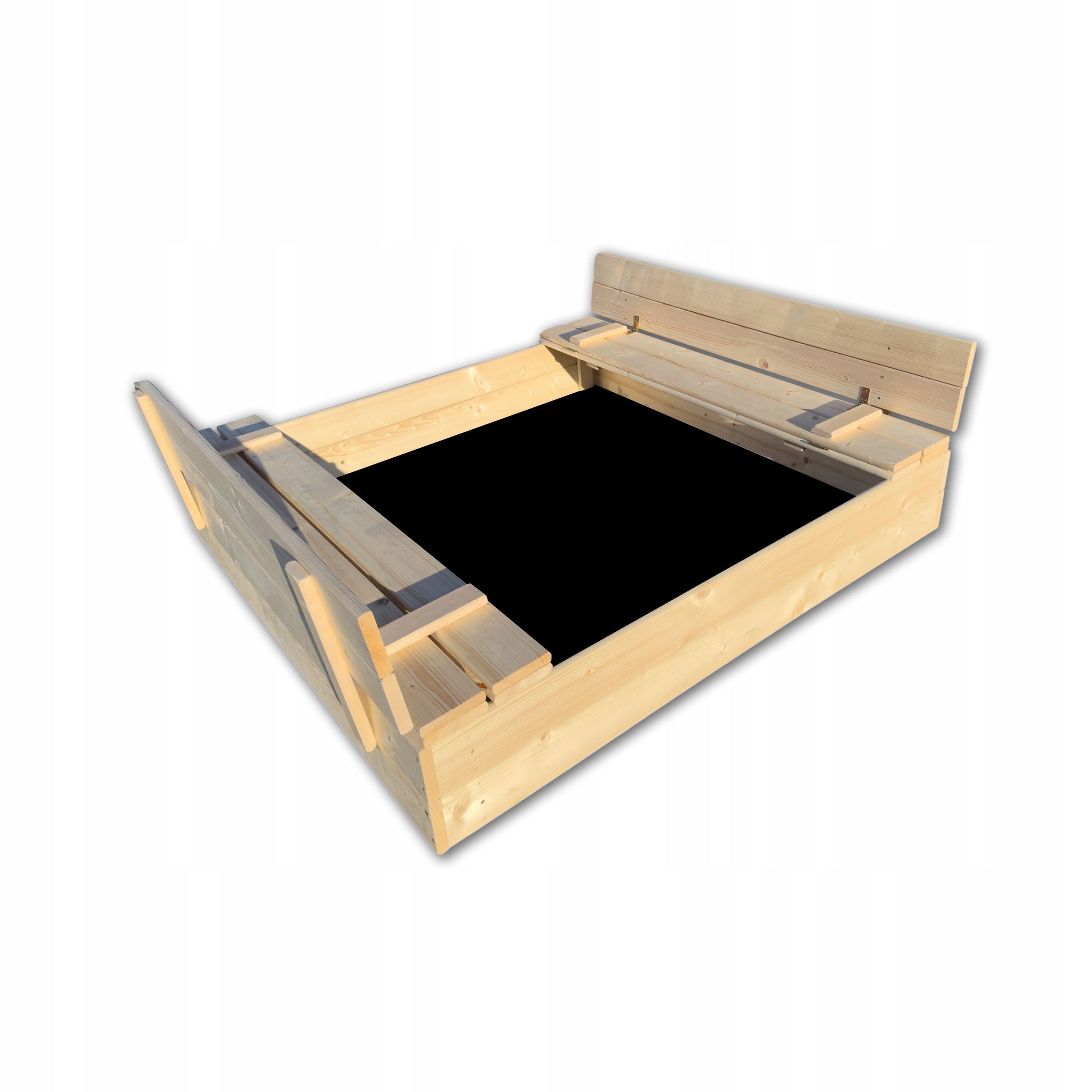 NATURAL WOODEN SANDBOX CLOSED 120x120CM POLISH MANUFACTURER Brand no brand