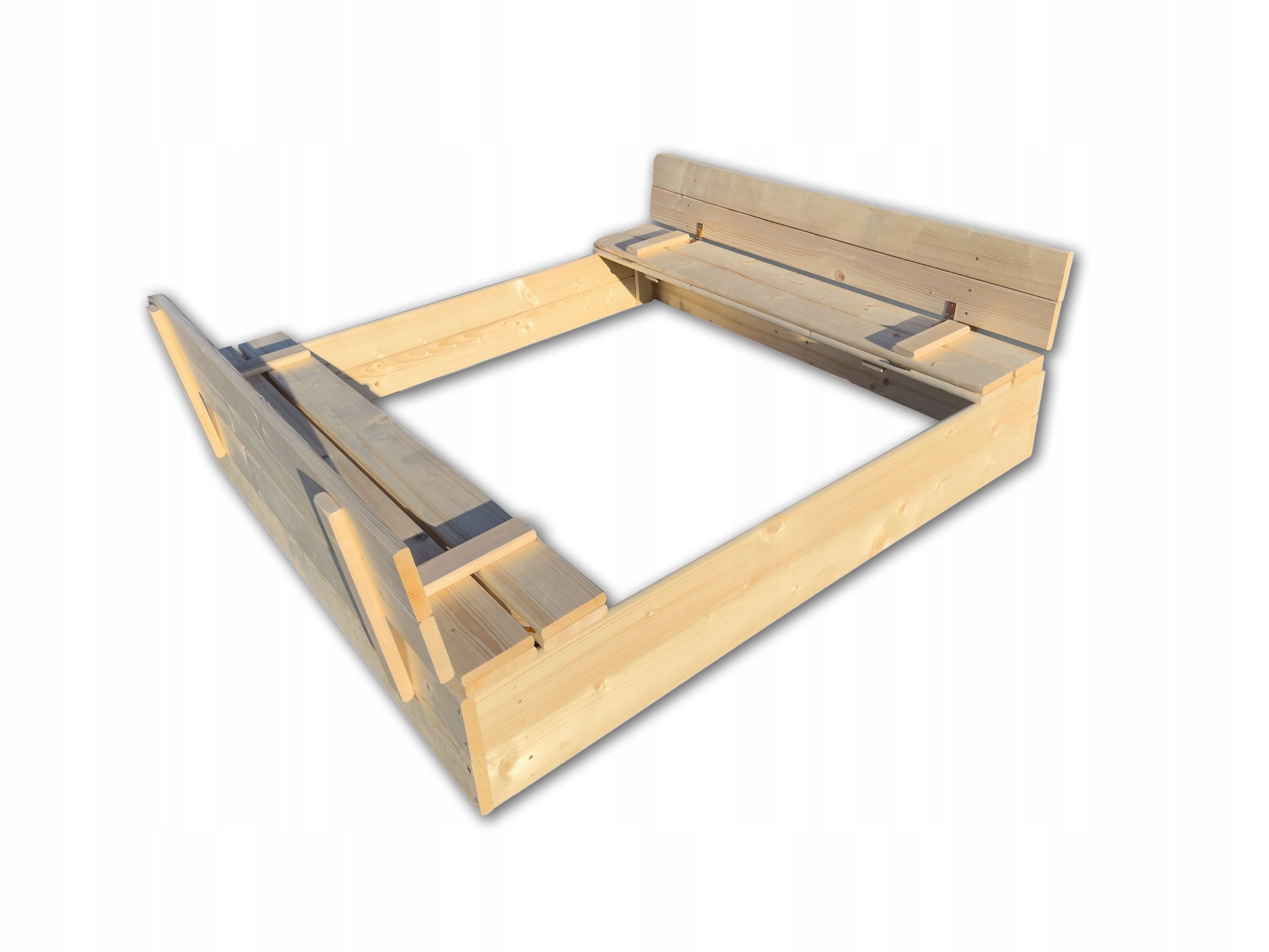 NATURAL WOODEN SANDBOX CLOSED 150x150CM POLISH MANUFACTURER Brand no brand